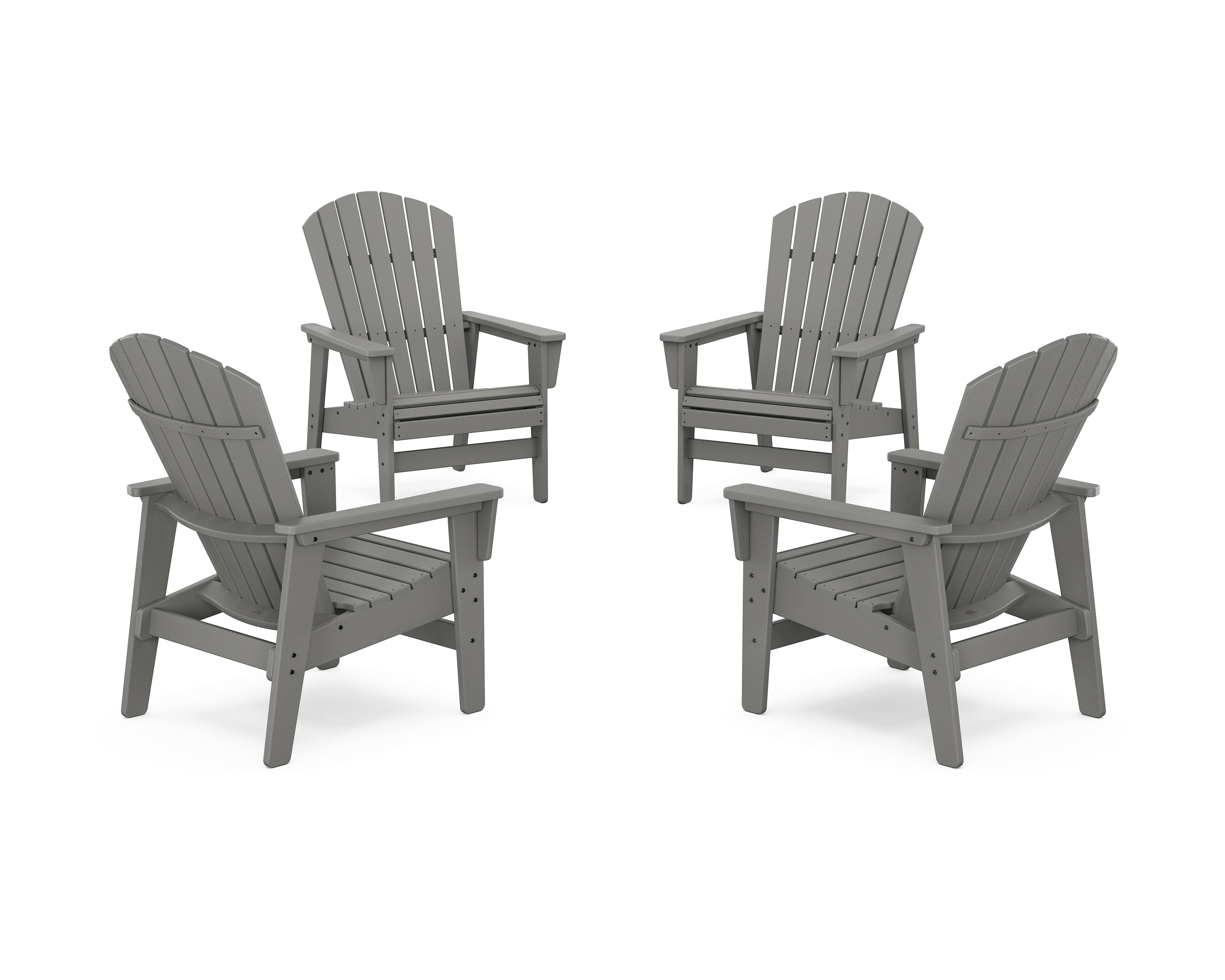 POLYWOOD 4-Piece Nautical Grand Upright Adirondack Chair Conversation Set