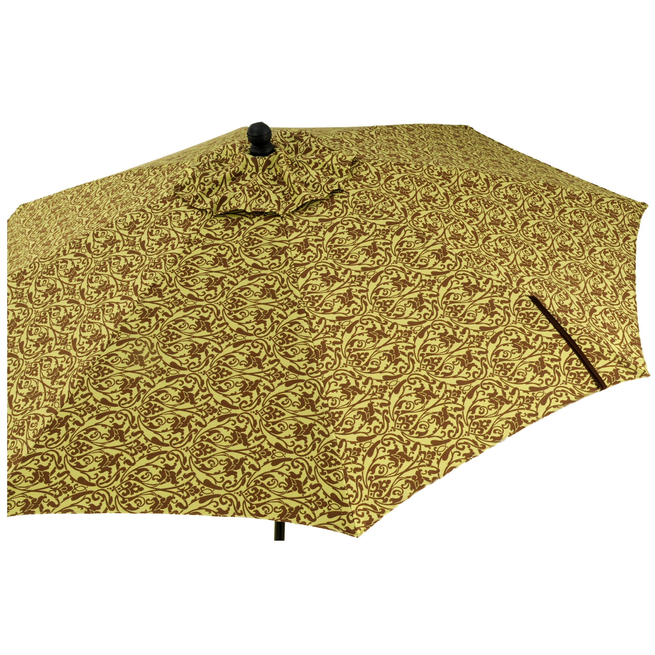 9 Ft Heavy Duty Aluminum Market Crank Umbrella with Fiberglass Ribs & No Tilt