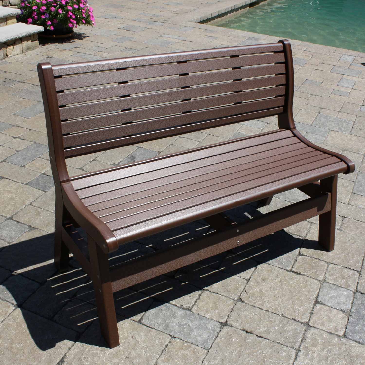 Malibu Outdoor Newport 48 in Bench with Back