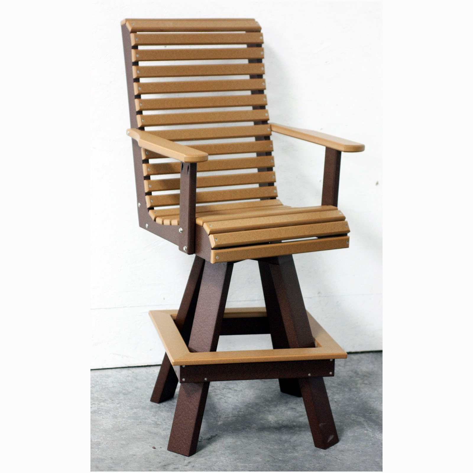 Amish Poly Rollback Swivel Bar Chair