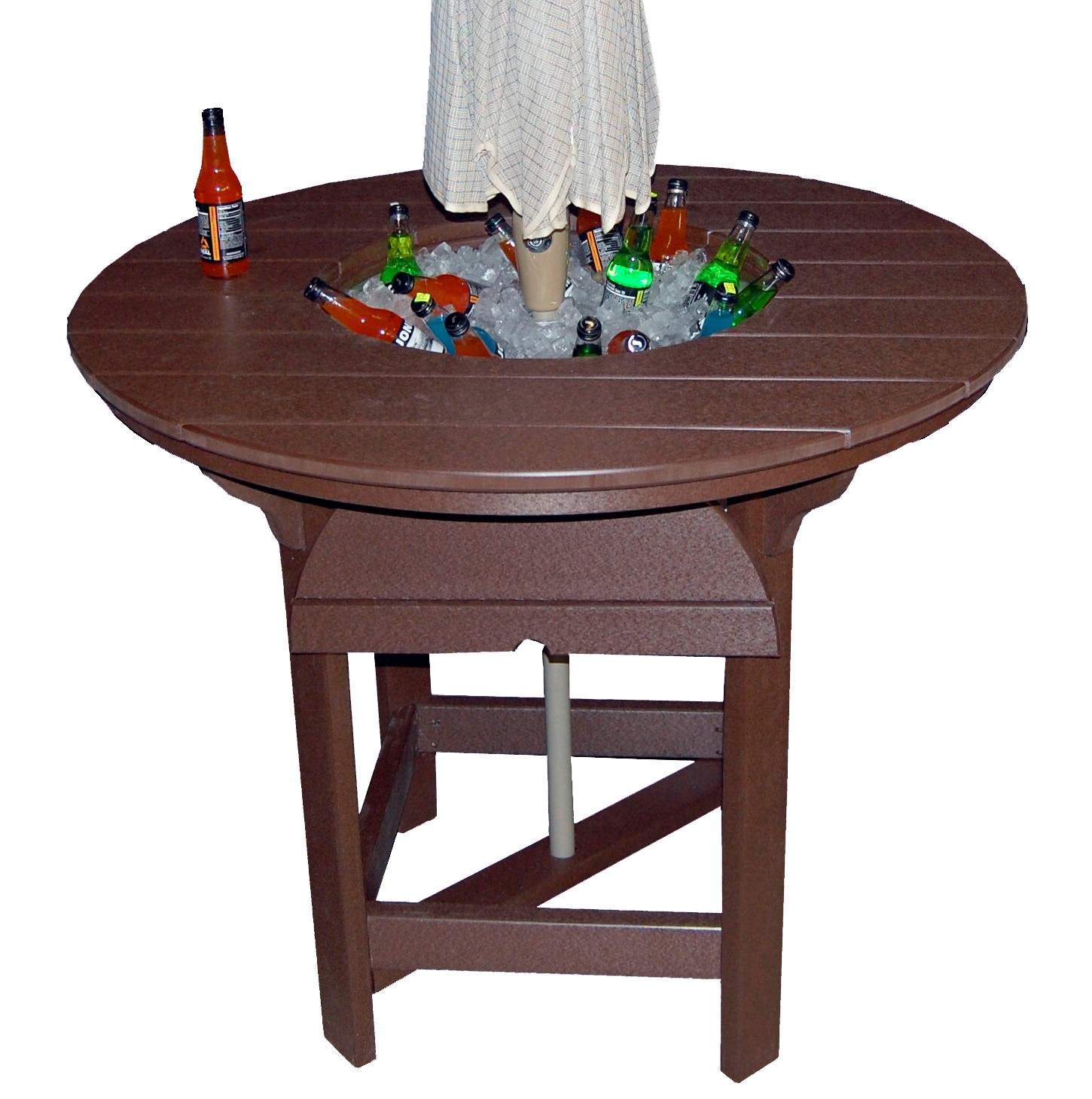 Amish Poly 48in Round Bar Table w/Bowl