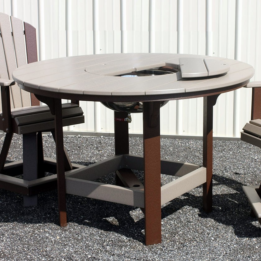 Amish Poly 54in Round Bar Table w/Bowl
