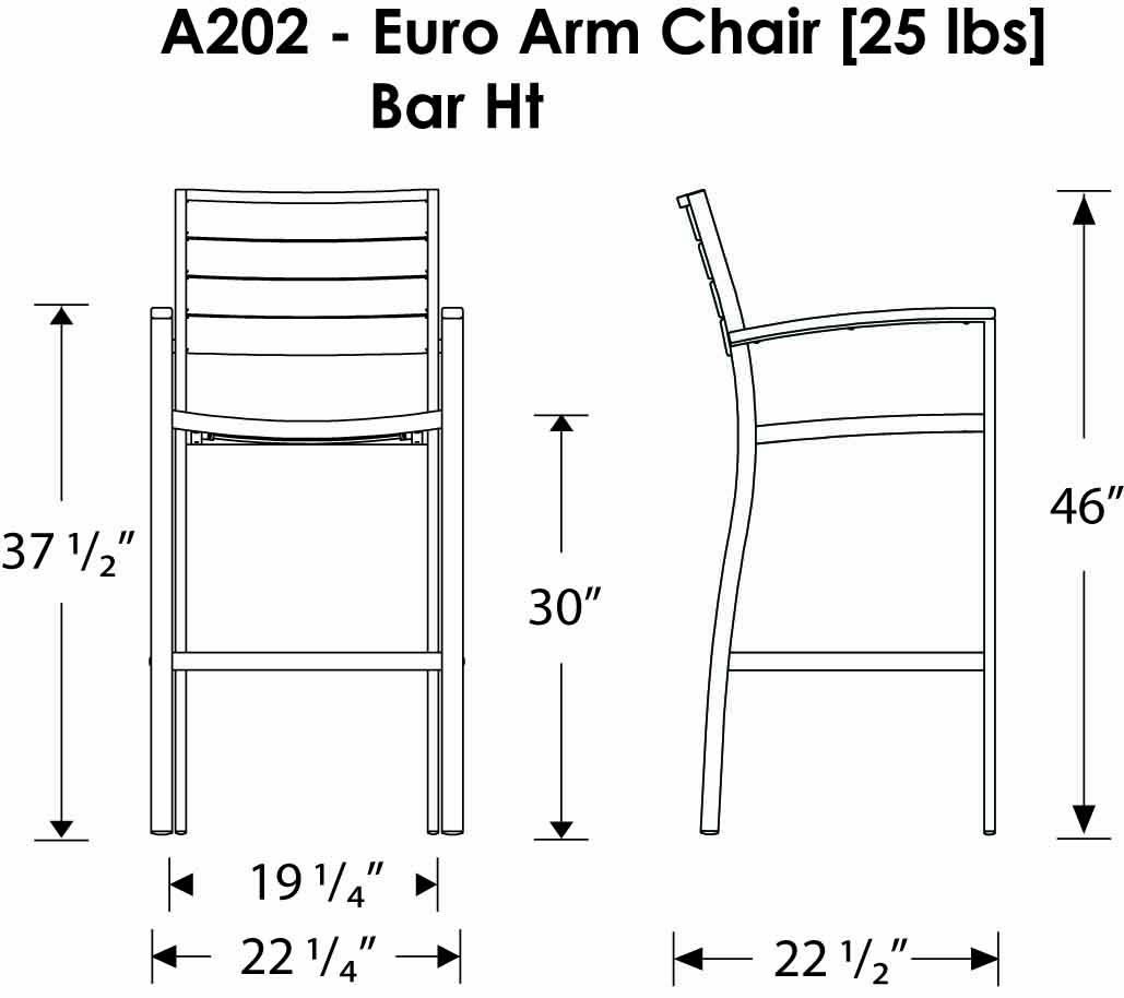 POLYWOOD Euro Bar Arm Chair