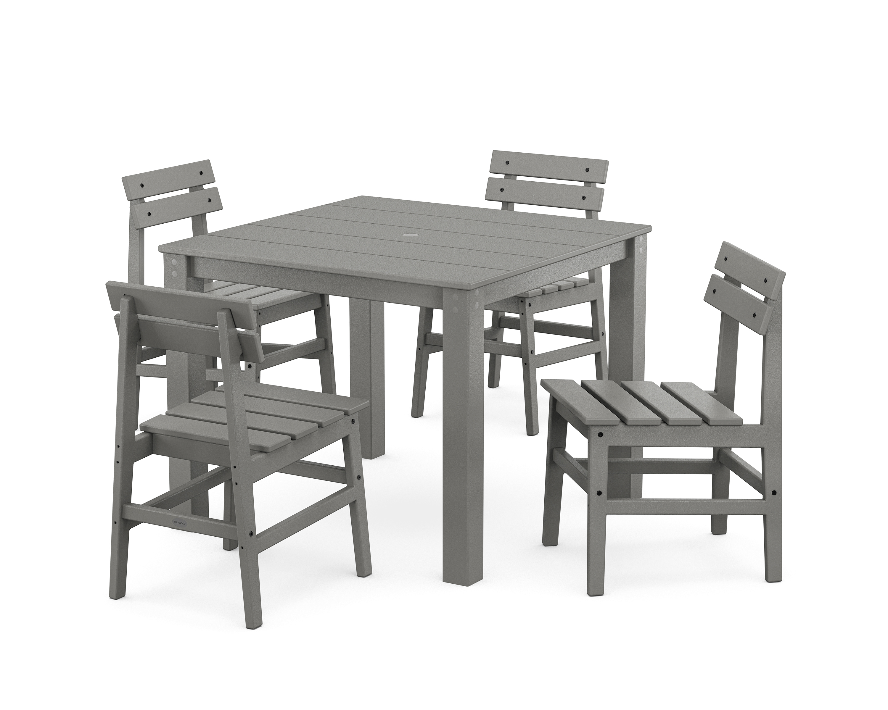 POLYWOOD Modern Studio Plaza Chair 5-Piece Parsons Dining Set