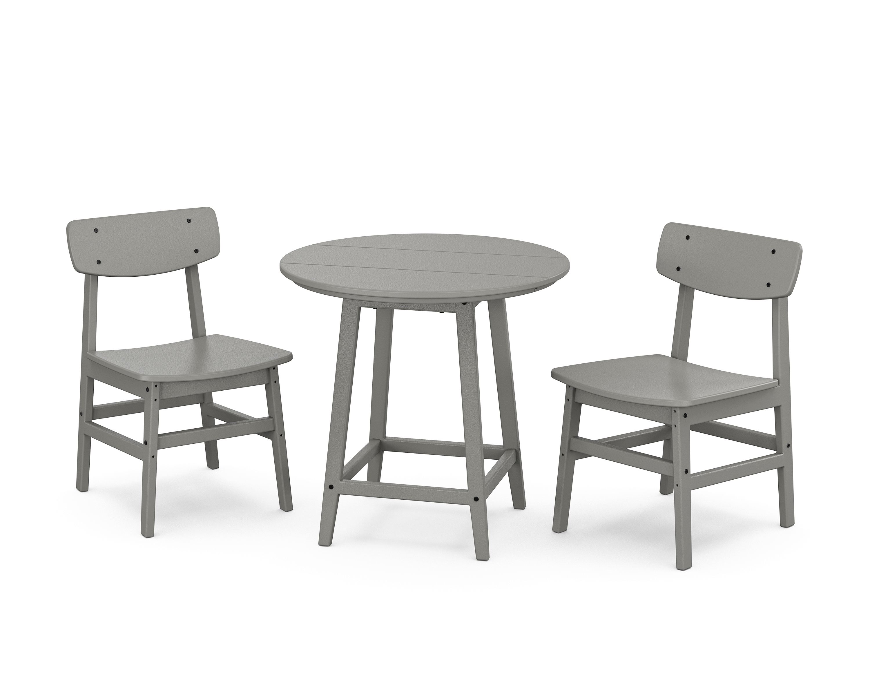 POLYWOOD Modern Studio Urban Chair 3-Piece Round Bistro Dining Set