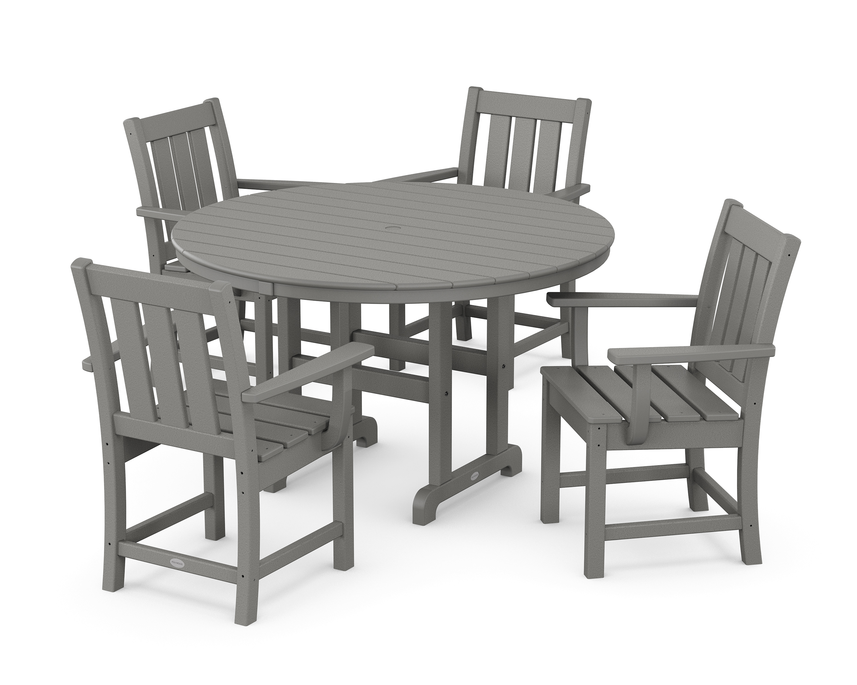 POLYWOOD Oxford 5-Piece Round Farmhouse Dining Set