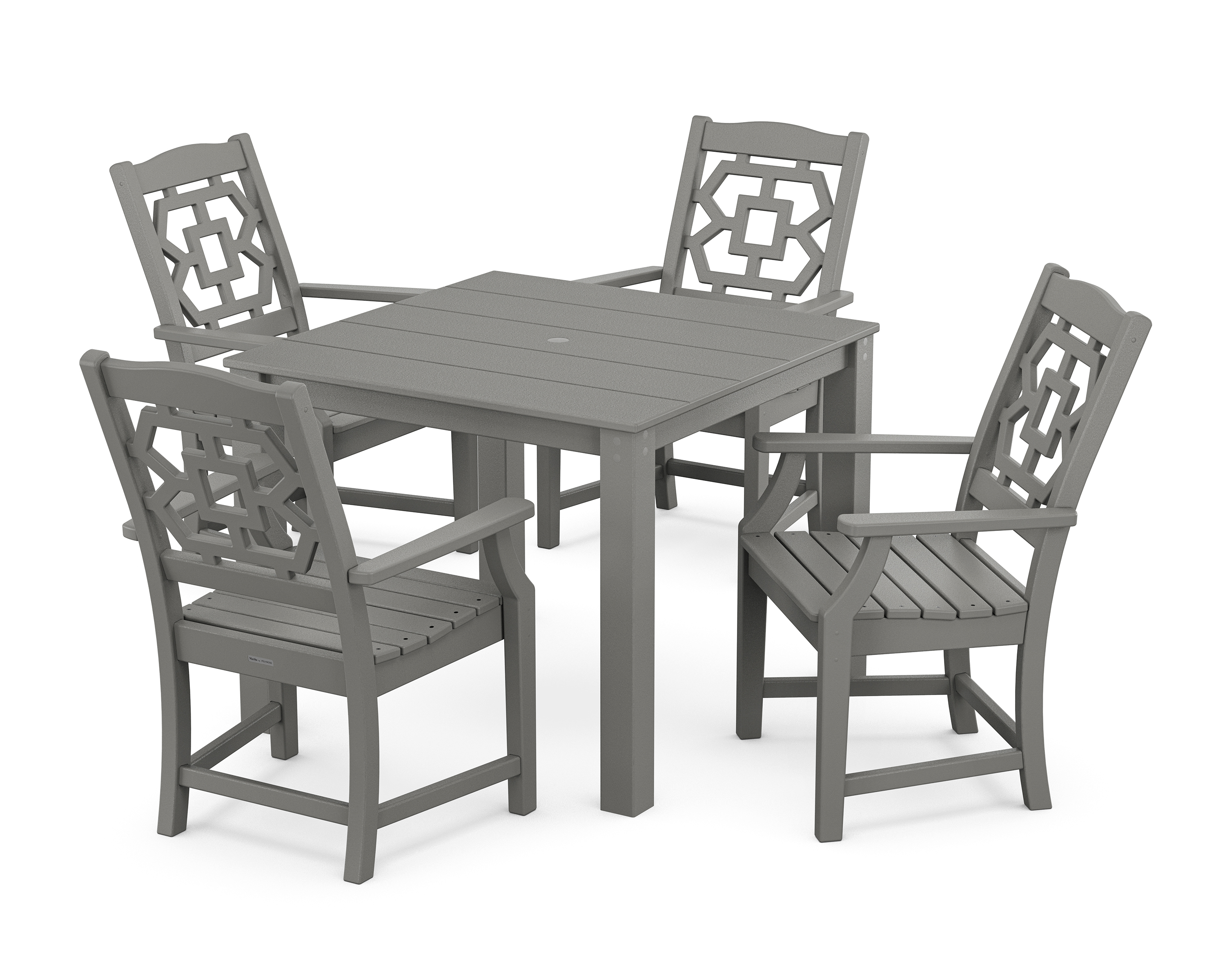 POLYWOOD Chinoiserie 5-Piece Parsons Dining Set