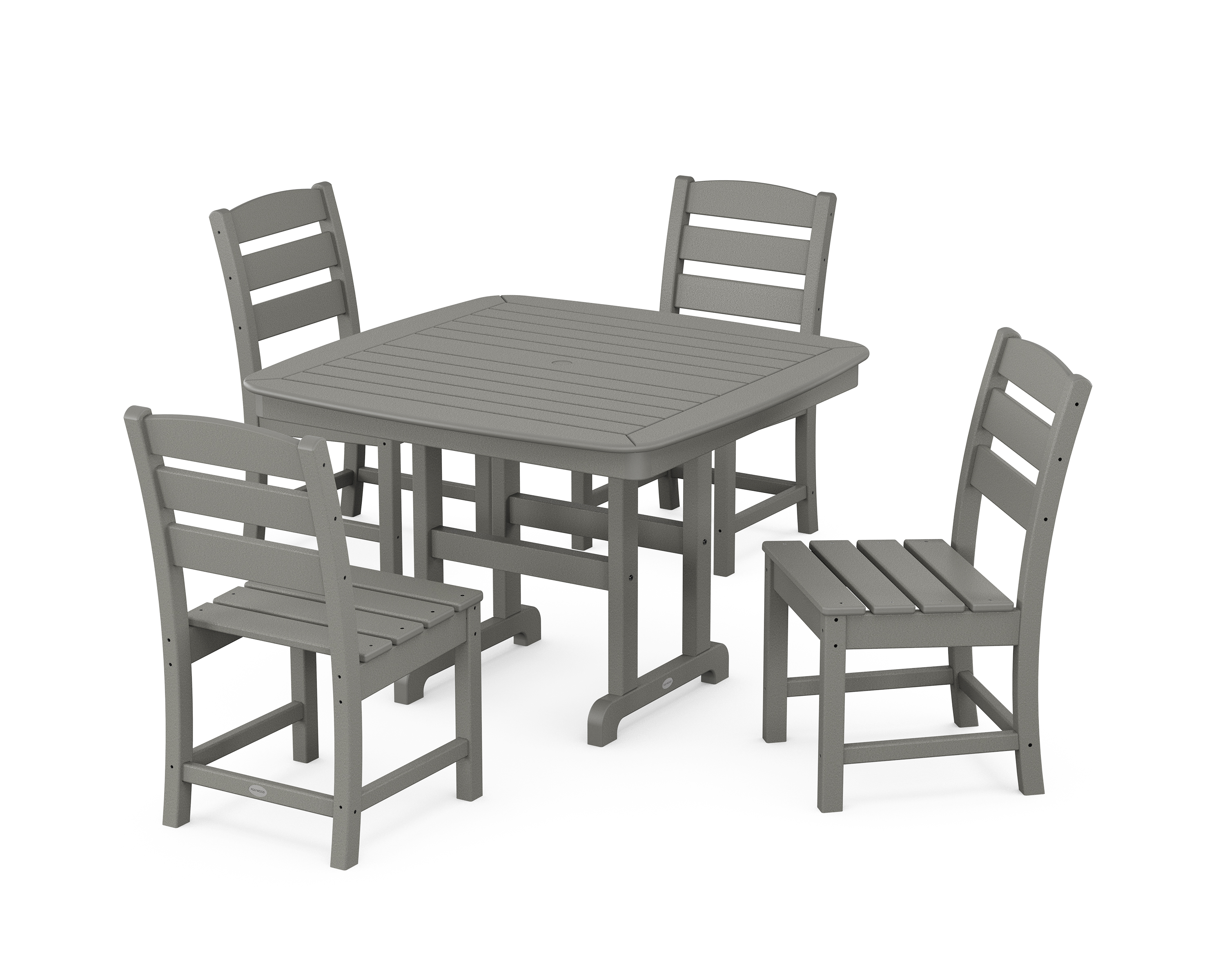POLYWOOD Lakeside Side Chair 5-Piece Dining Set with Trestle Legs