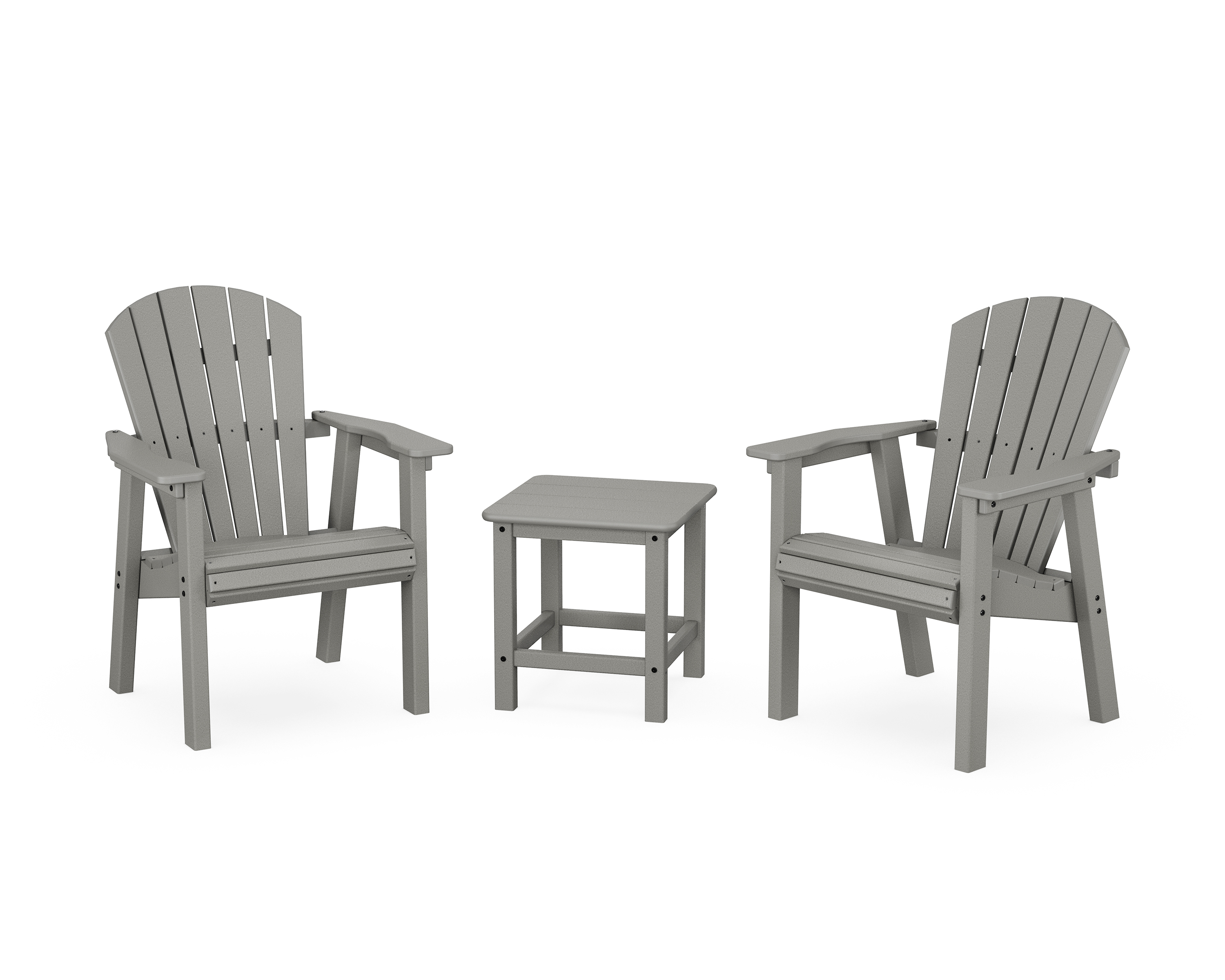 POLYWOOD Seashell 3-Piece Upright Adirondack Chair Set