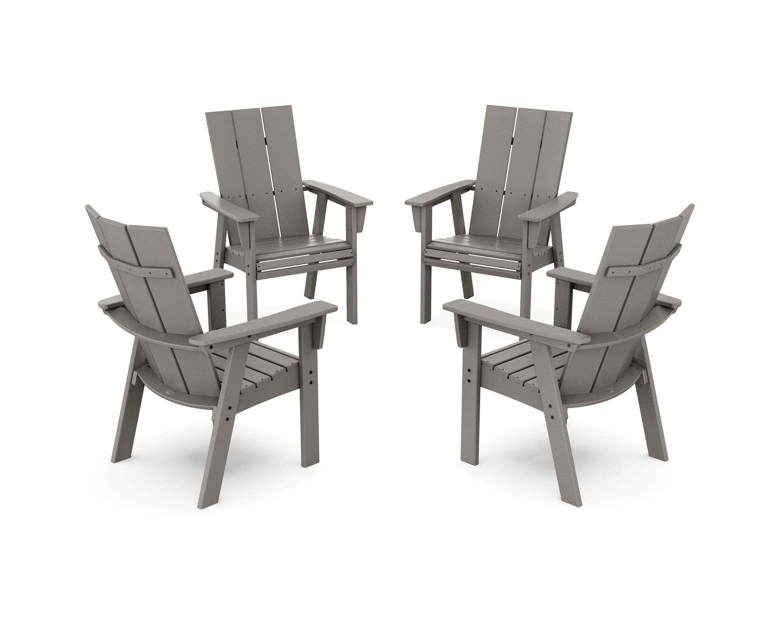 POLYWOOD Modern 4-Piece Curveback Upright Adirondack Conversation Set