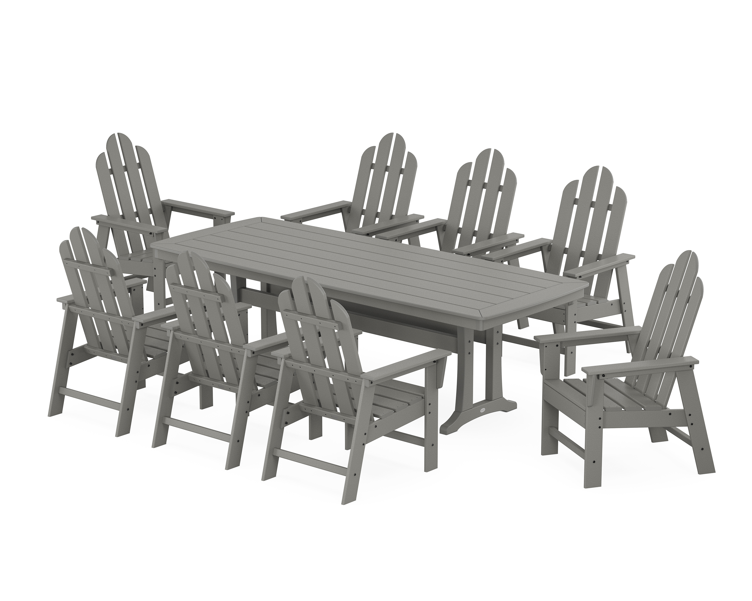 POLYWOOD Long Island 9-Piece Dining Set with Trestle Legs