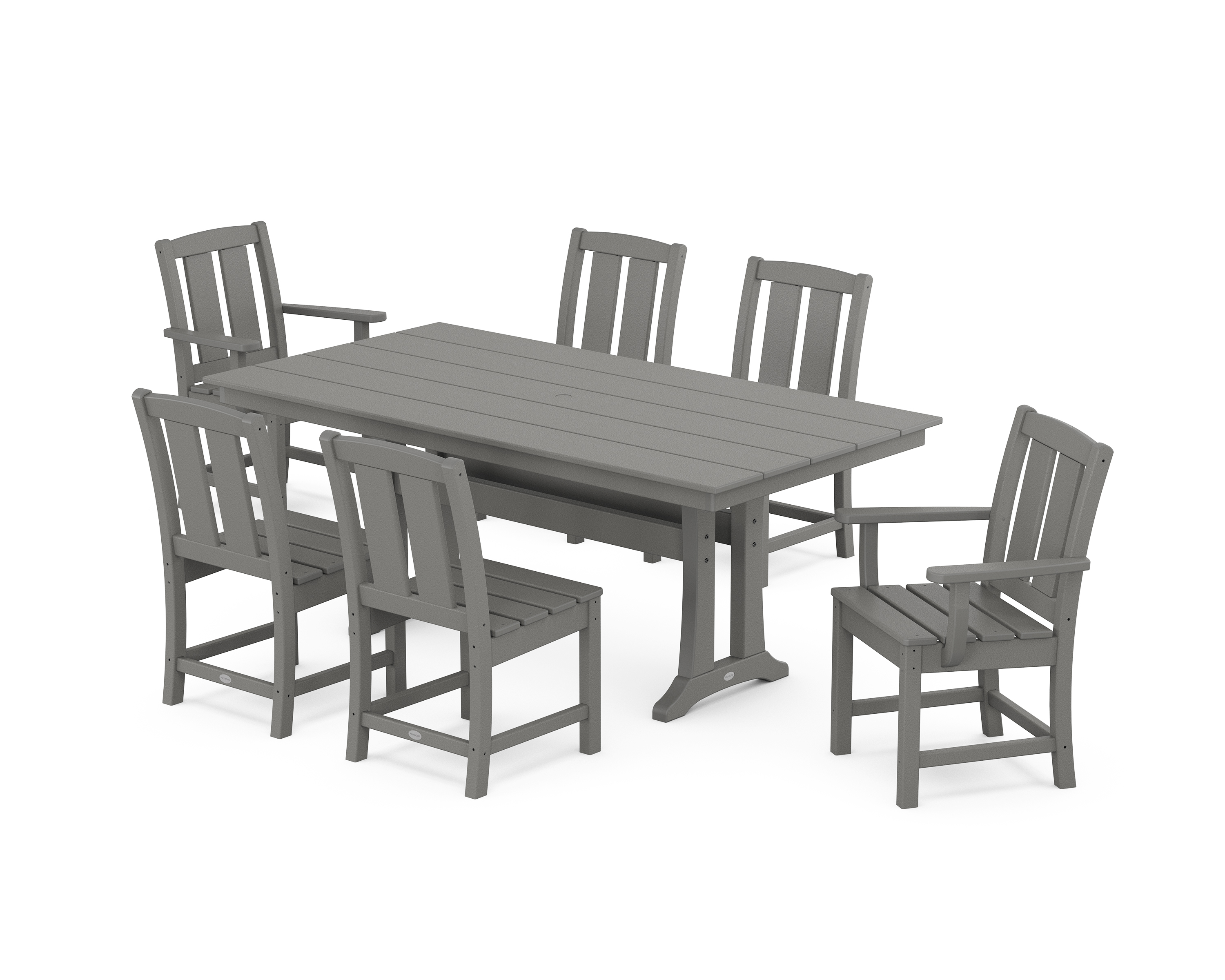 POLYWOOD Mission 7-Piece Farmhouse Dining Set with Trestle Legs