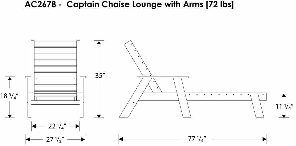 POLYWOOD Captain Chaise Lounge Seating Set