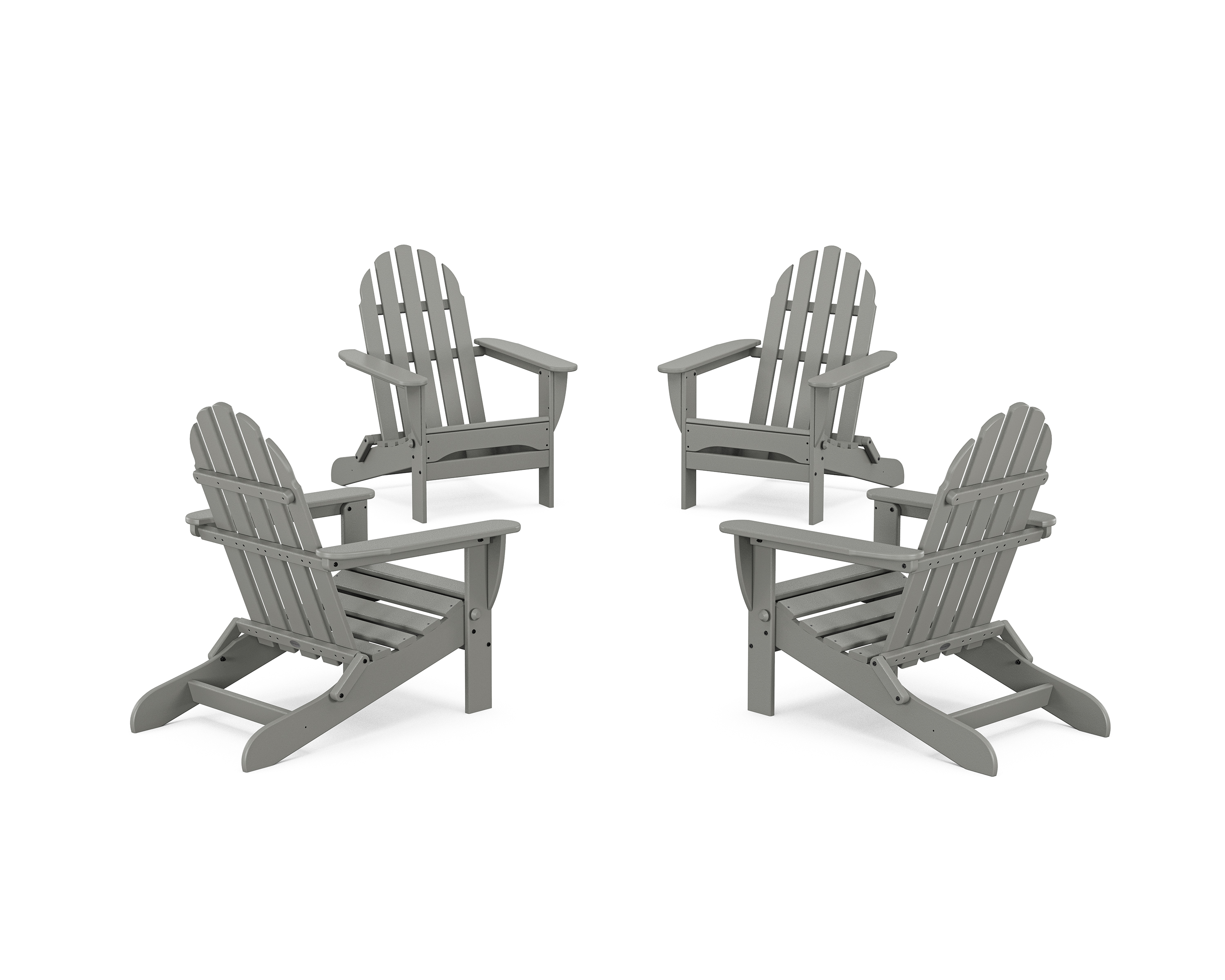 POLYWOOD 4-Piece Classic Folding Adirondack Conversation Set
