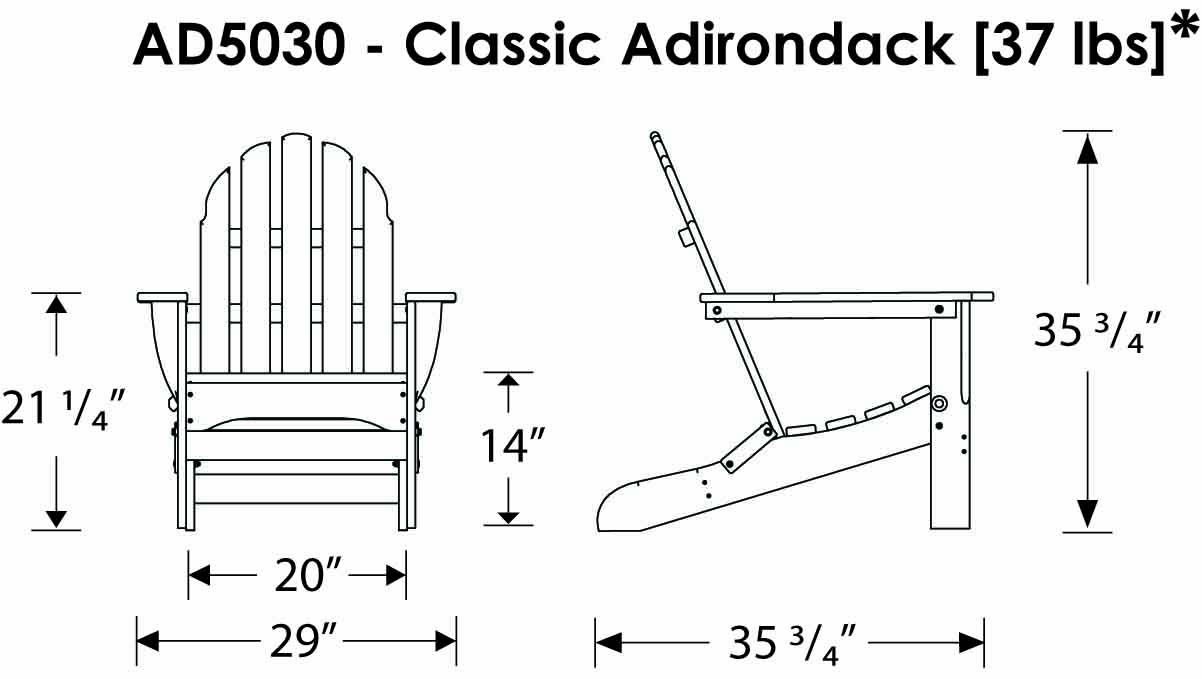 POLYWOOD® Adirondack Chair & Ottoman Set