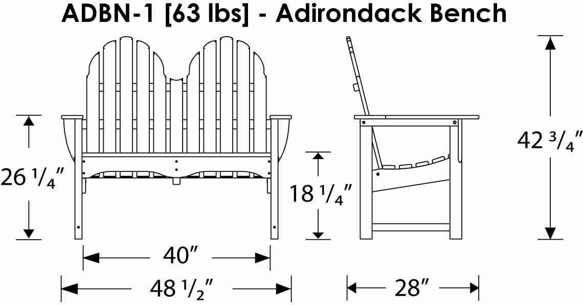 POLYWOOD Classic Adirondack 48 In Bench