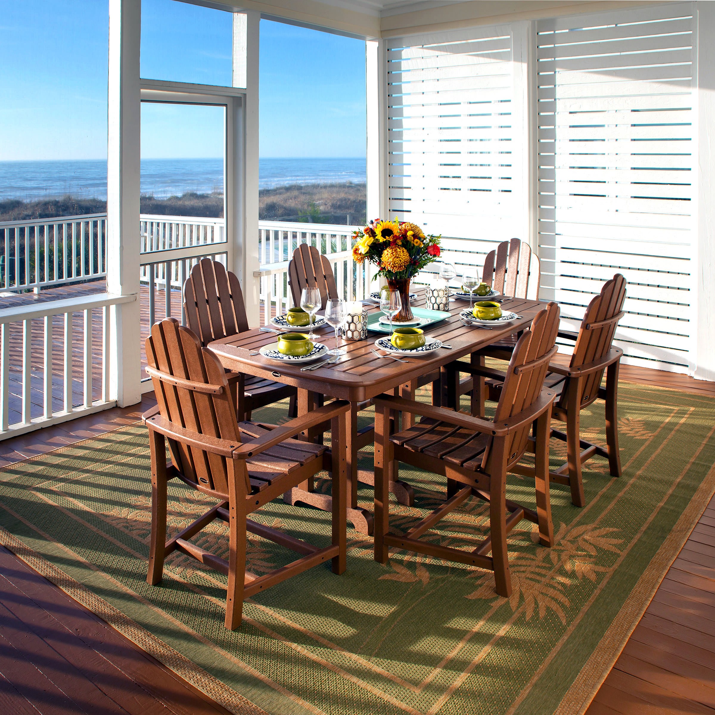 POLYWOOD Classic Adirondack 7 Piece Dining Set