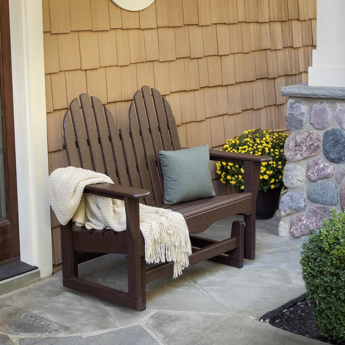 POLYWOOD Classic Adirondack 48 in Glider Bench