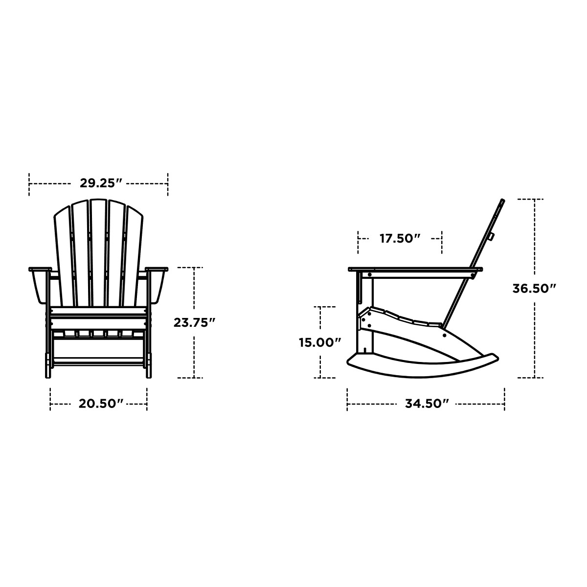 POLYWOOD® Nautical Adirondack Rocking Chair