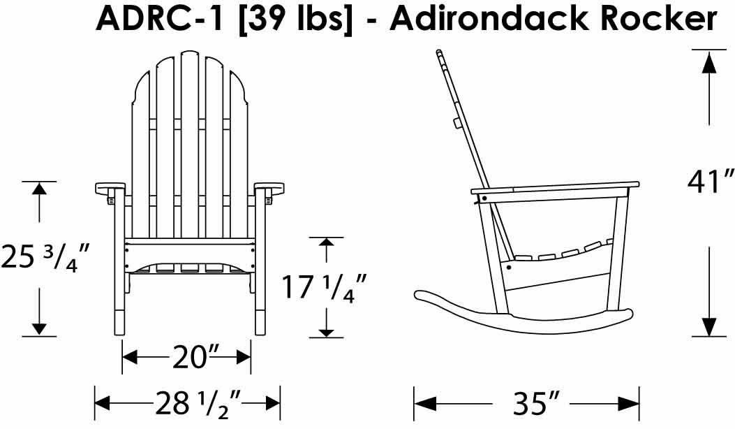 POLYWOOD Classic Adirondack Rocking Chair Seating Set
