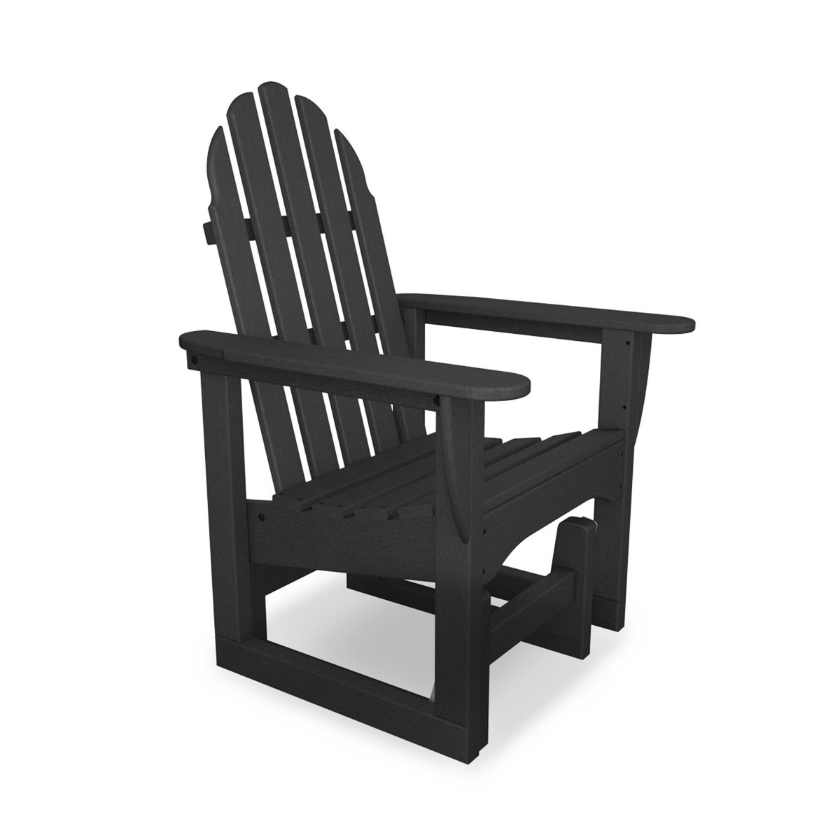 POLYWOOD Adirondack Glider Chair & Ottoman Outdoor Seating Set