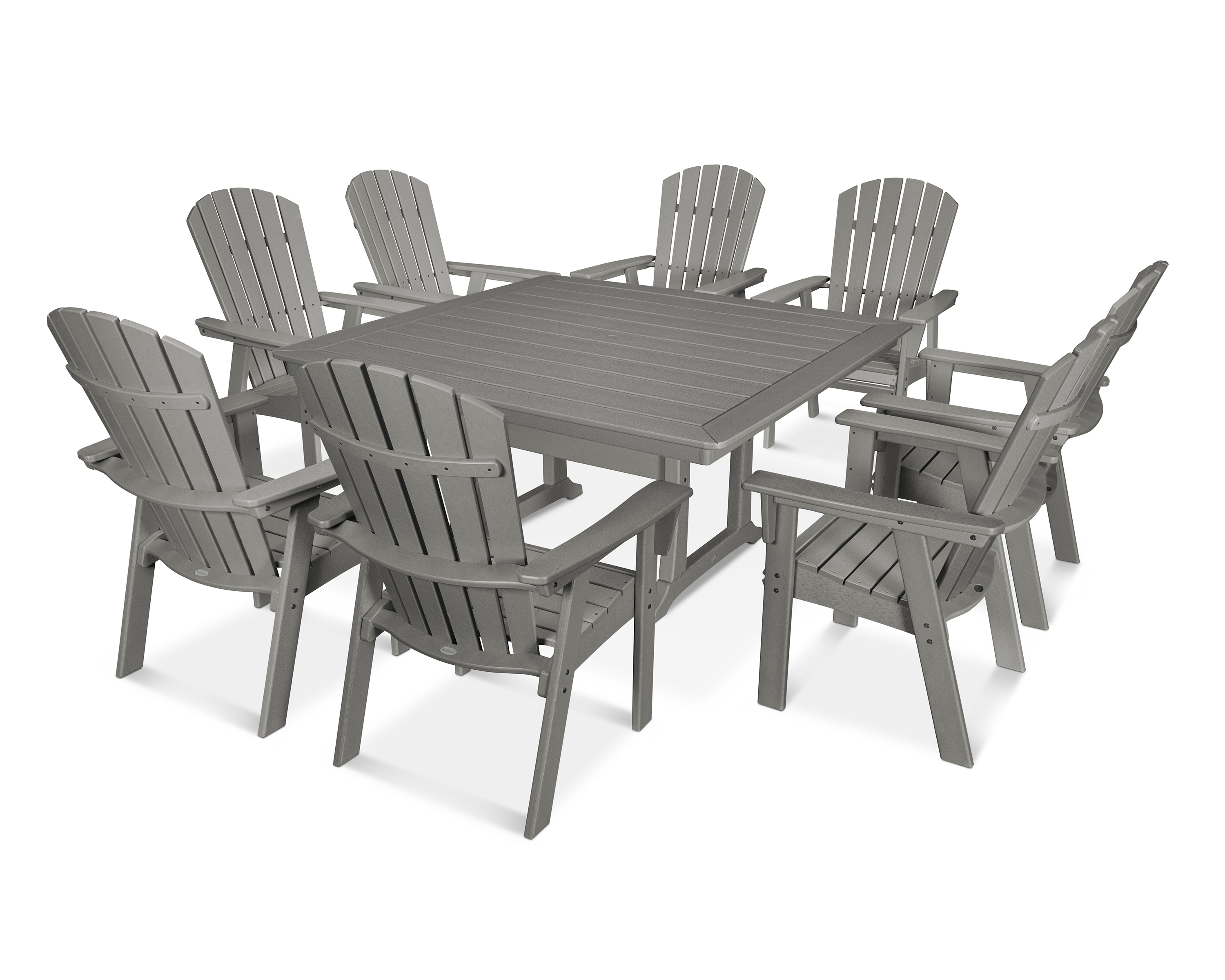 POLYWOOD Nautical Adirondack 9-Piece Trestle Dining Set