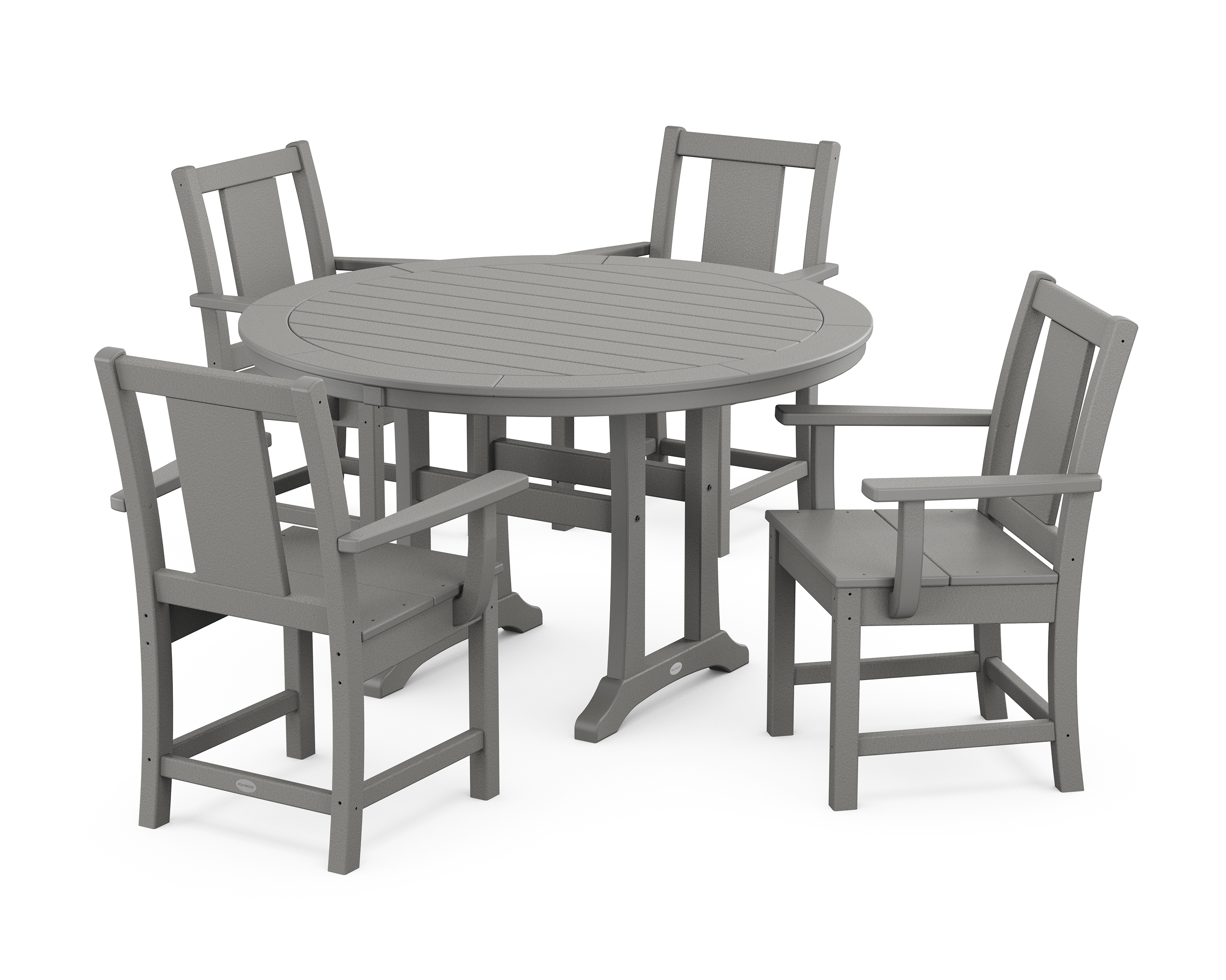POLYWOOD Prairie 5-Piece Round Dining Set with Trestle Legs