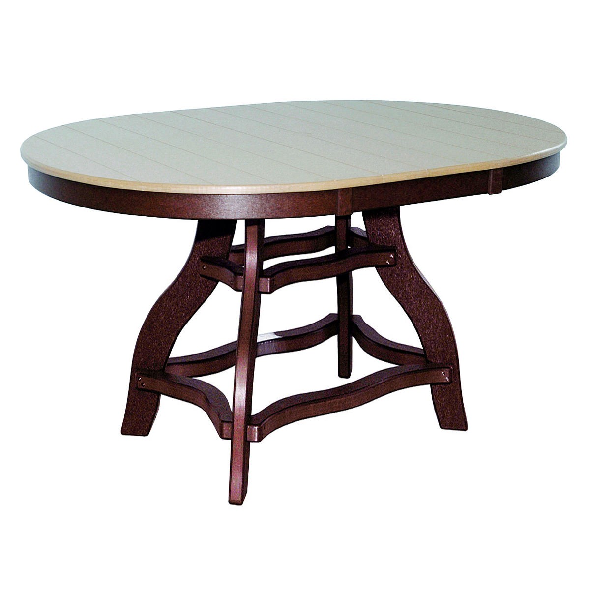 Amish Poly 44 in x 60 in Oval Bar Table
