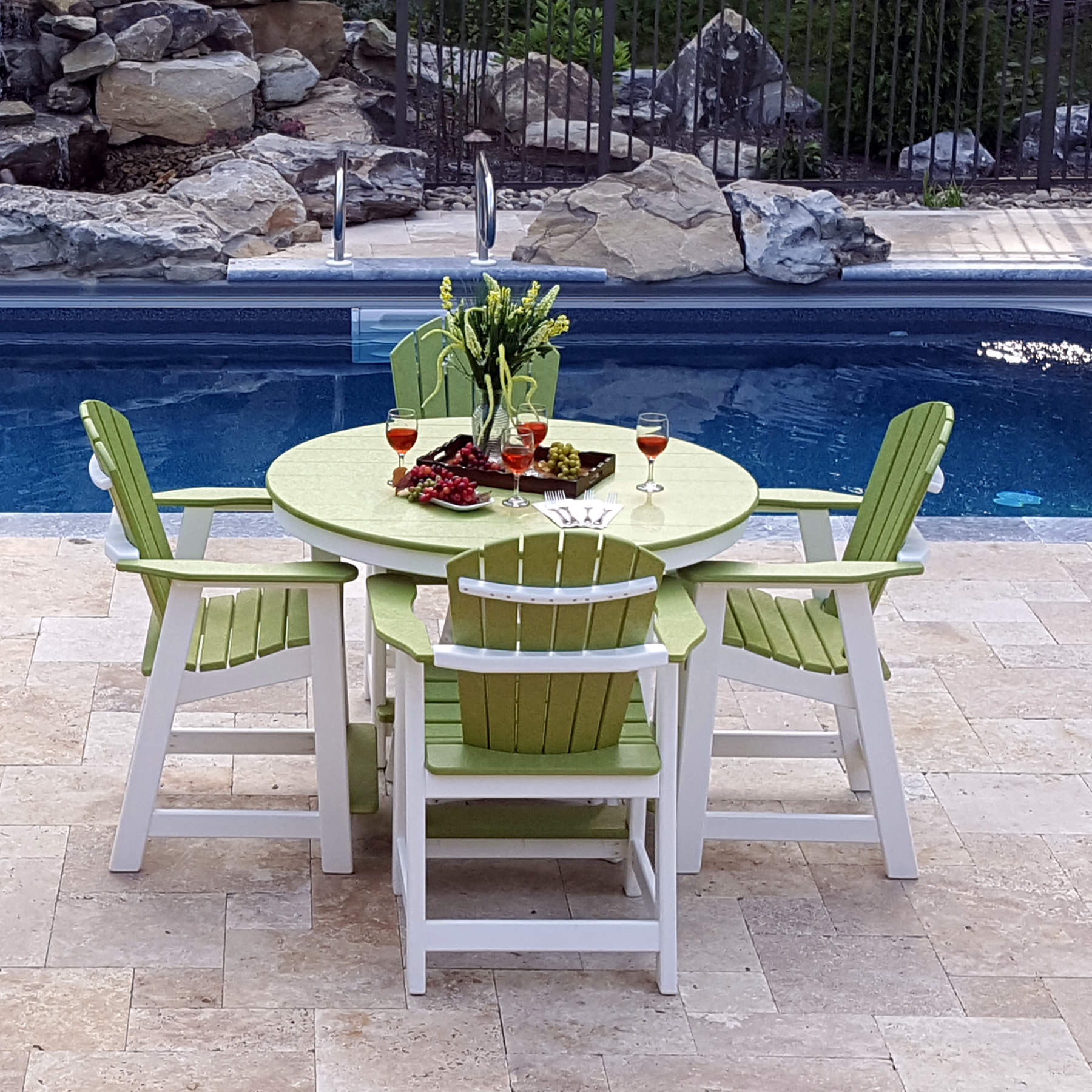 Amish Poly Comfy-Back 5pc Bar Set