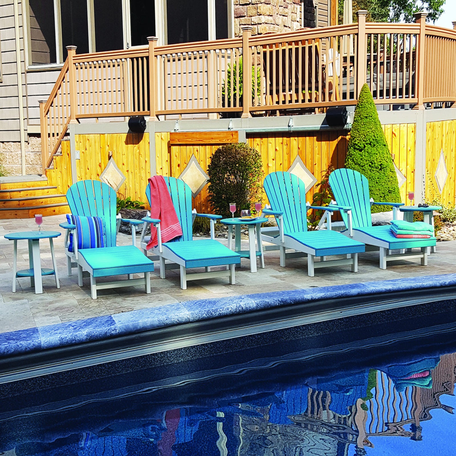 Amish Poly Comfy-Back Chaise Lounge Set