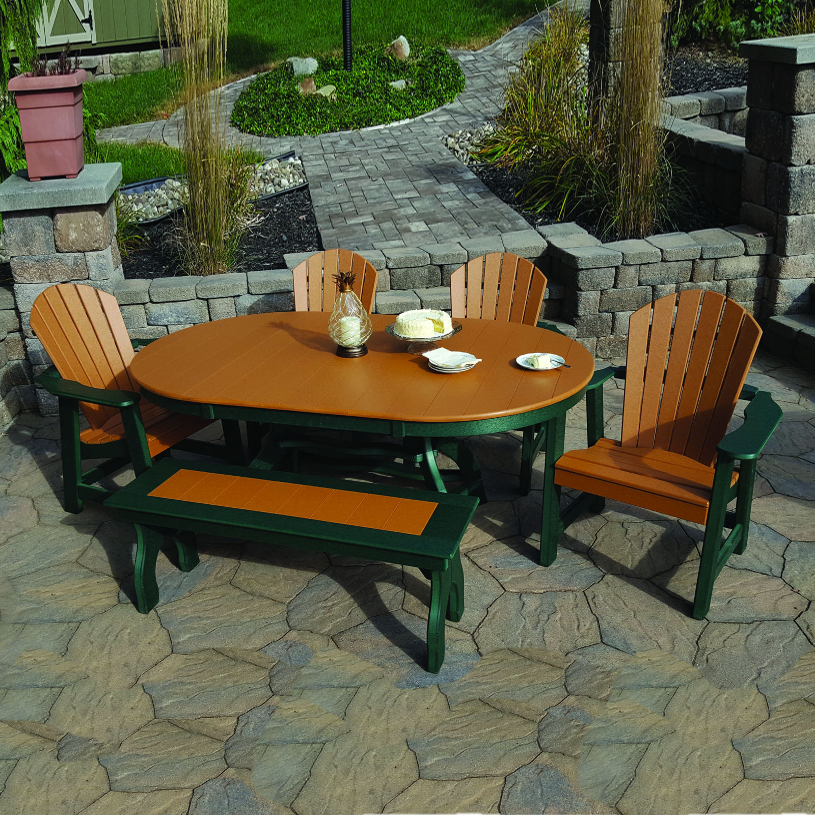 Amish Poly Comfy-Back Dining Set