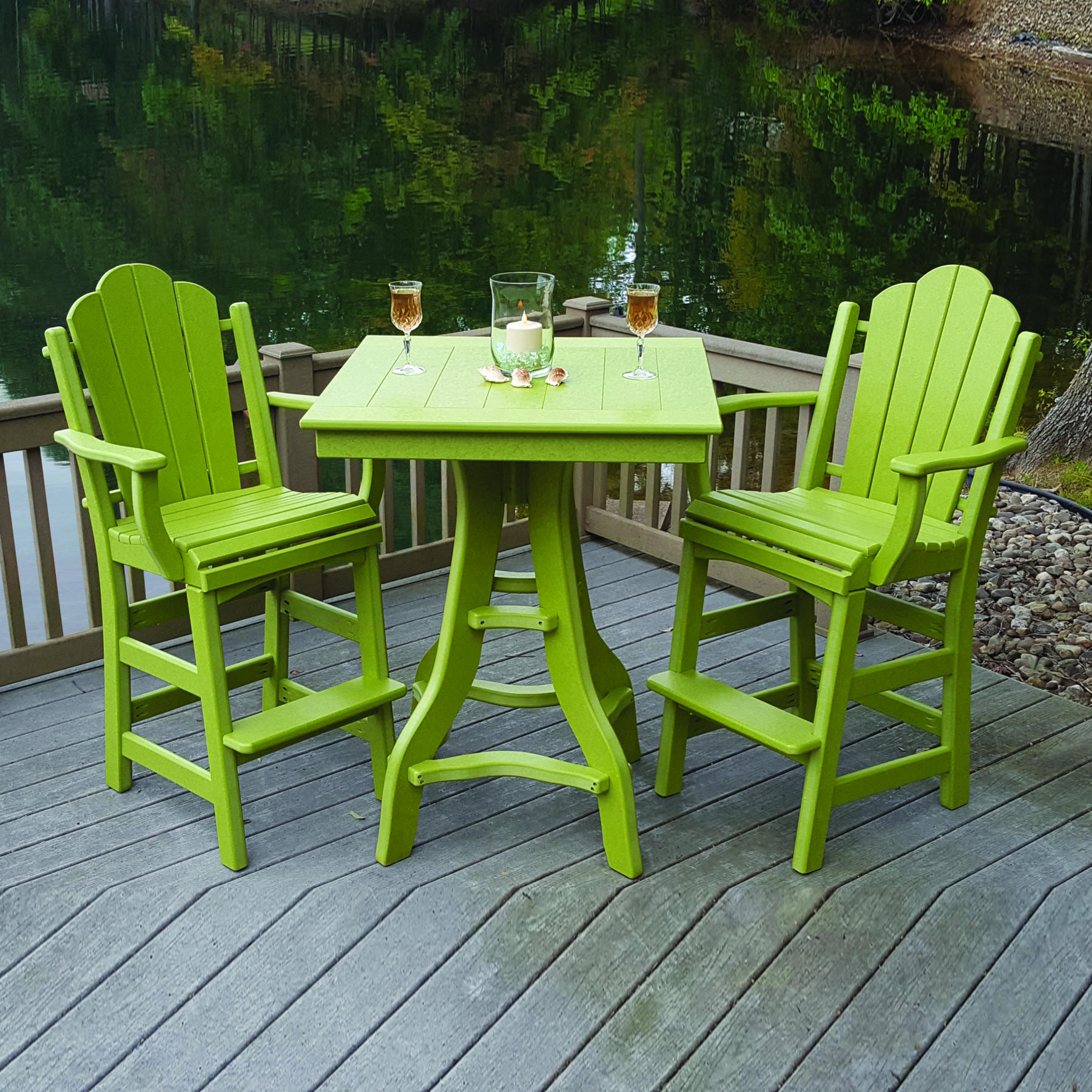 Amish Poly Daisy 3pc Bar Set