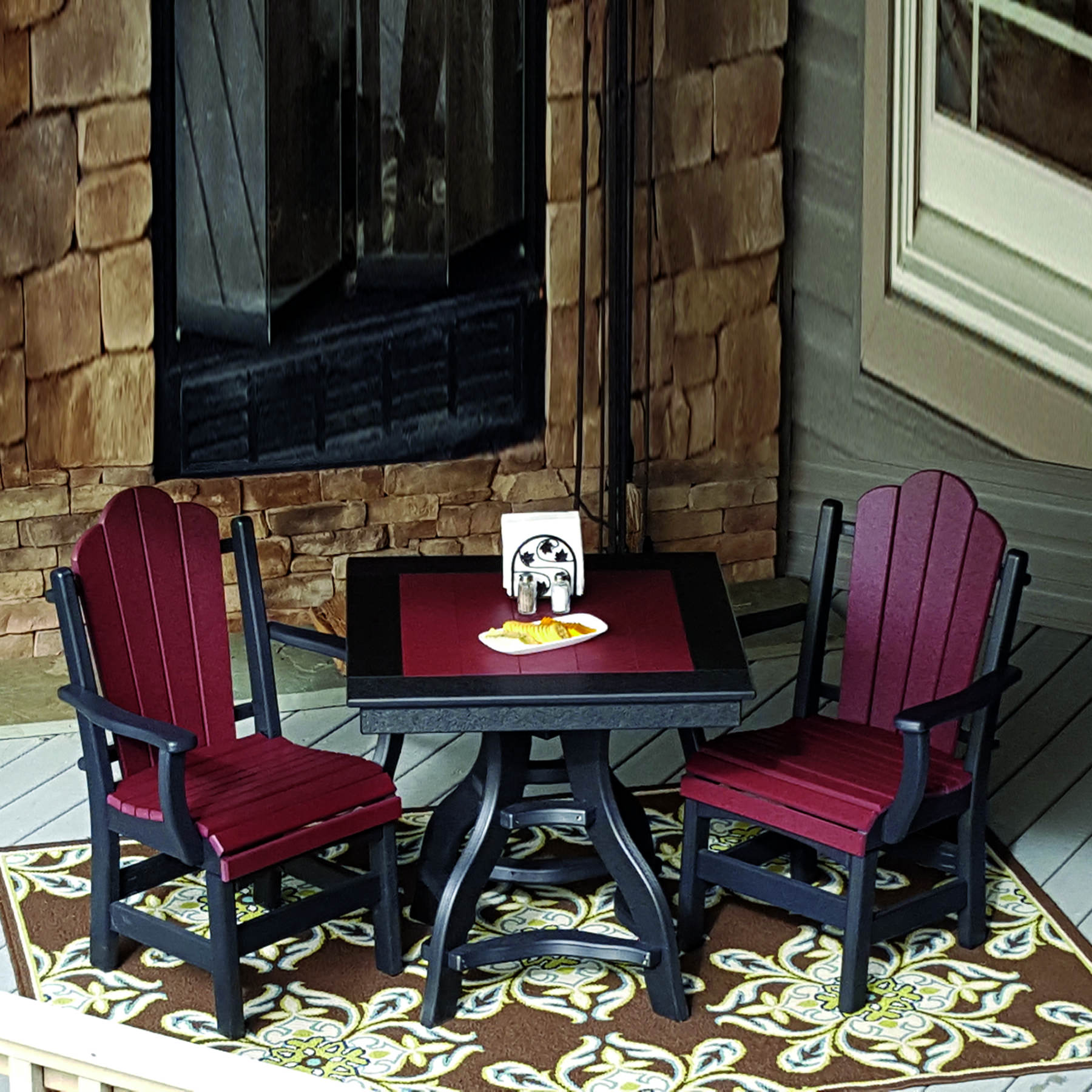 Amish Poly Daisy 3pc Dining Set
