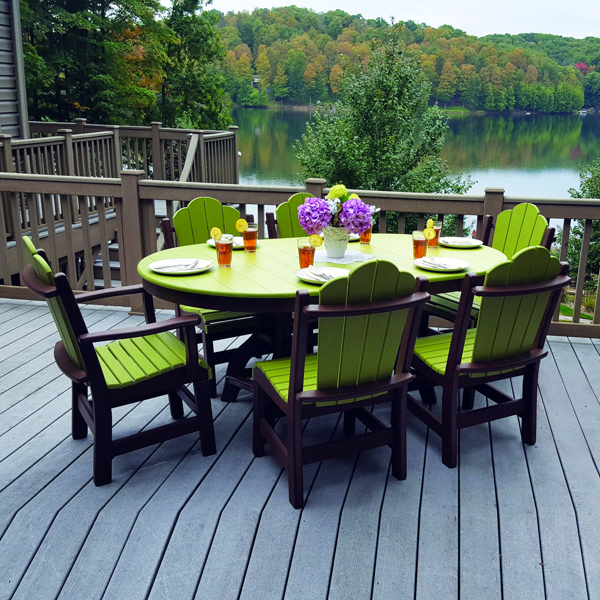 Amish Poly Daisy 7pc Dining Set
