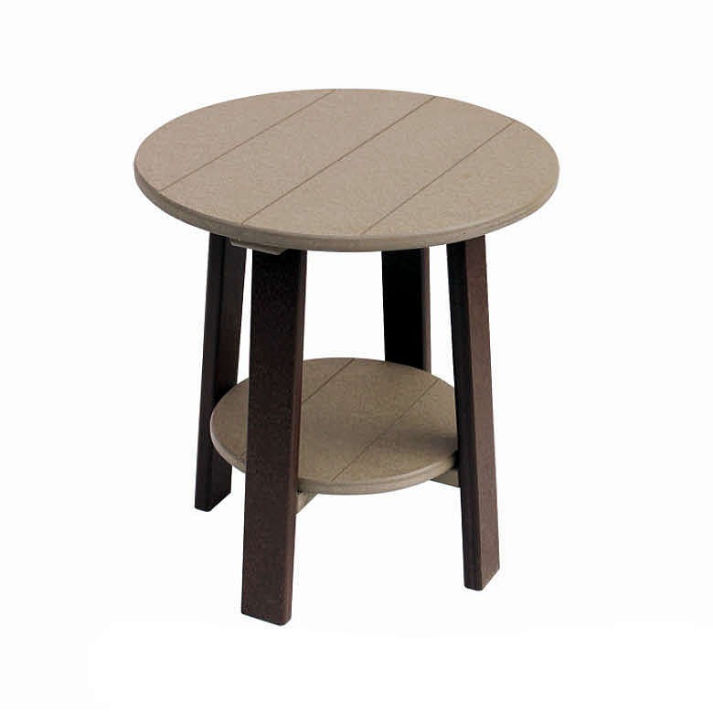 Amish Poly Round Dining End Table