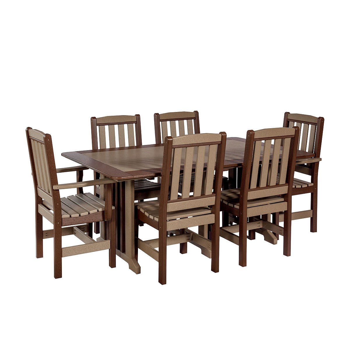 Amish Poly English Garden 72in Dining Set