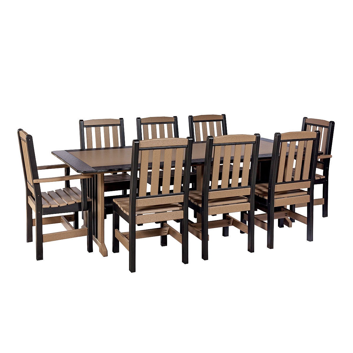 Amish Poly English Garden 9 pc Dining Set