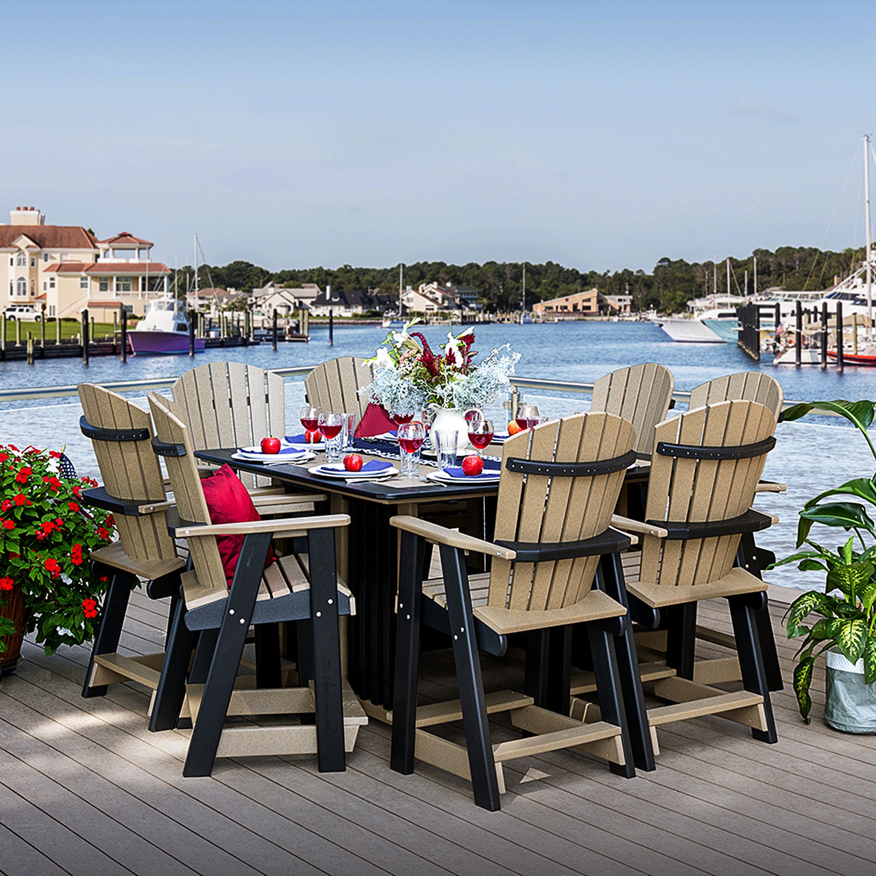 Amish Poly 60 in Square Bar Table