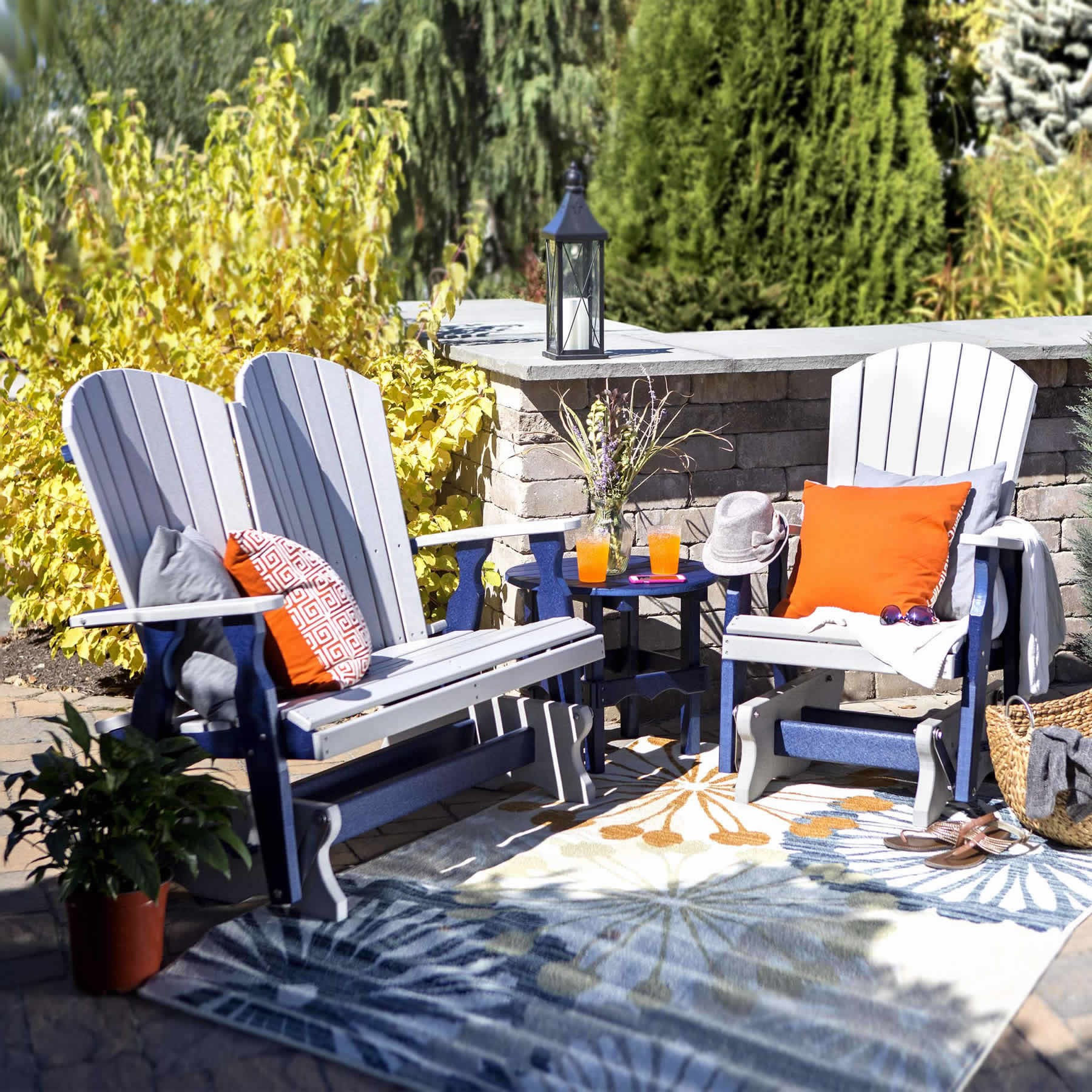 Amish Poly Fanback 3 pc Glider Set