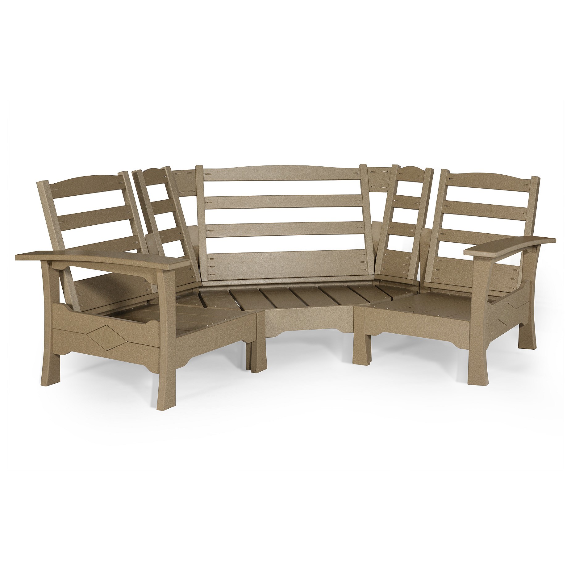 Amish Poly Mission Deep Seating Corner Sofa Sectional Set