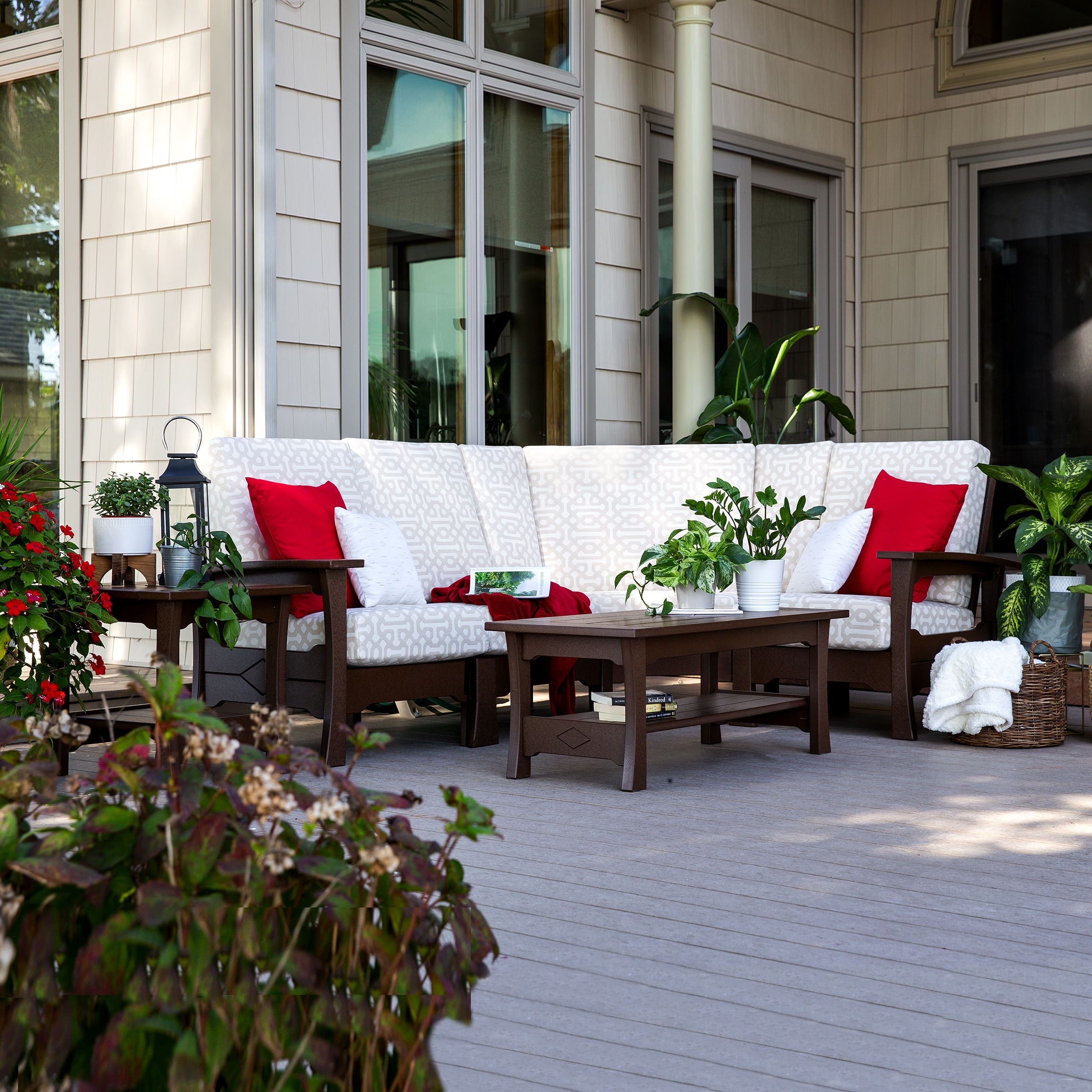 Amish Poly Mission Deep Seating Corner Sofa Sectional Set