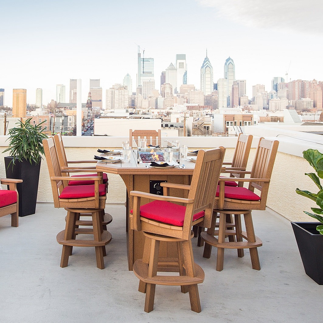 Finch Amish Poly 7 pc Keystone SummerSide Fire Table Bar Set