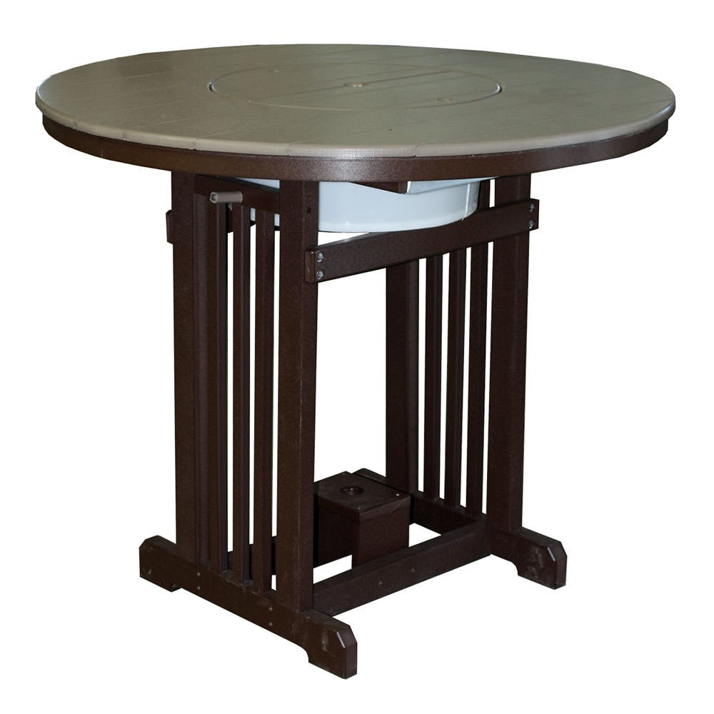 Amish Poly 48 Round Pub Table w/Party Bowl