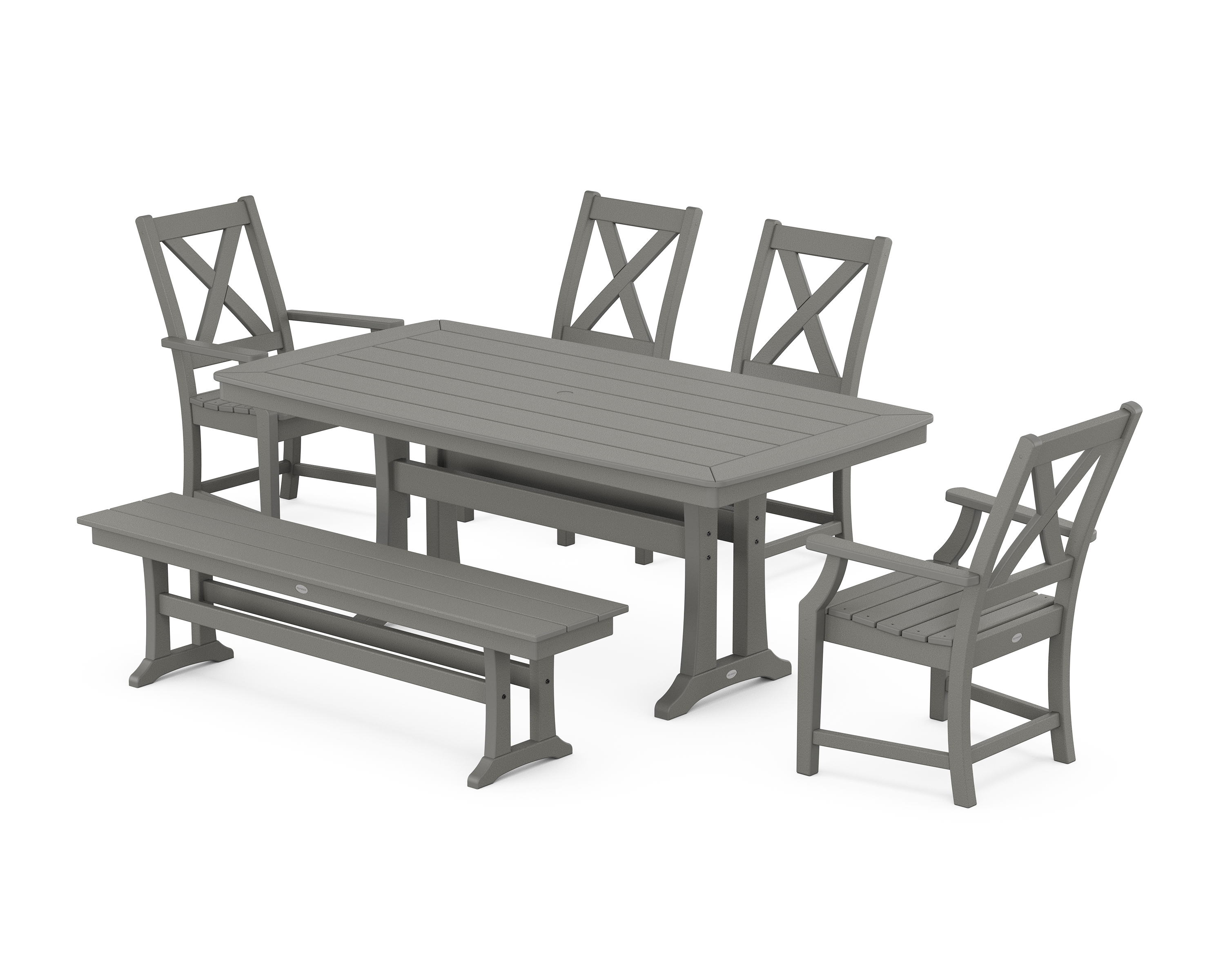 POLYWOOD Braxton 6-Piece Dining Set with Trestle Legs