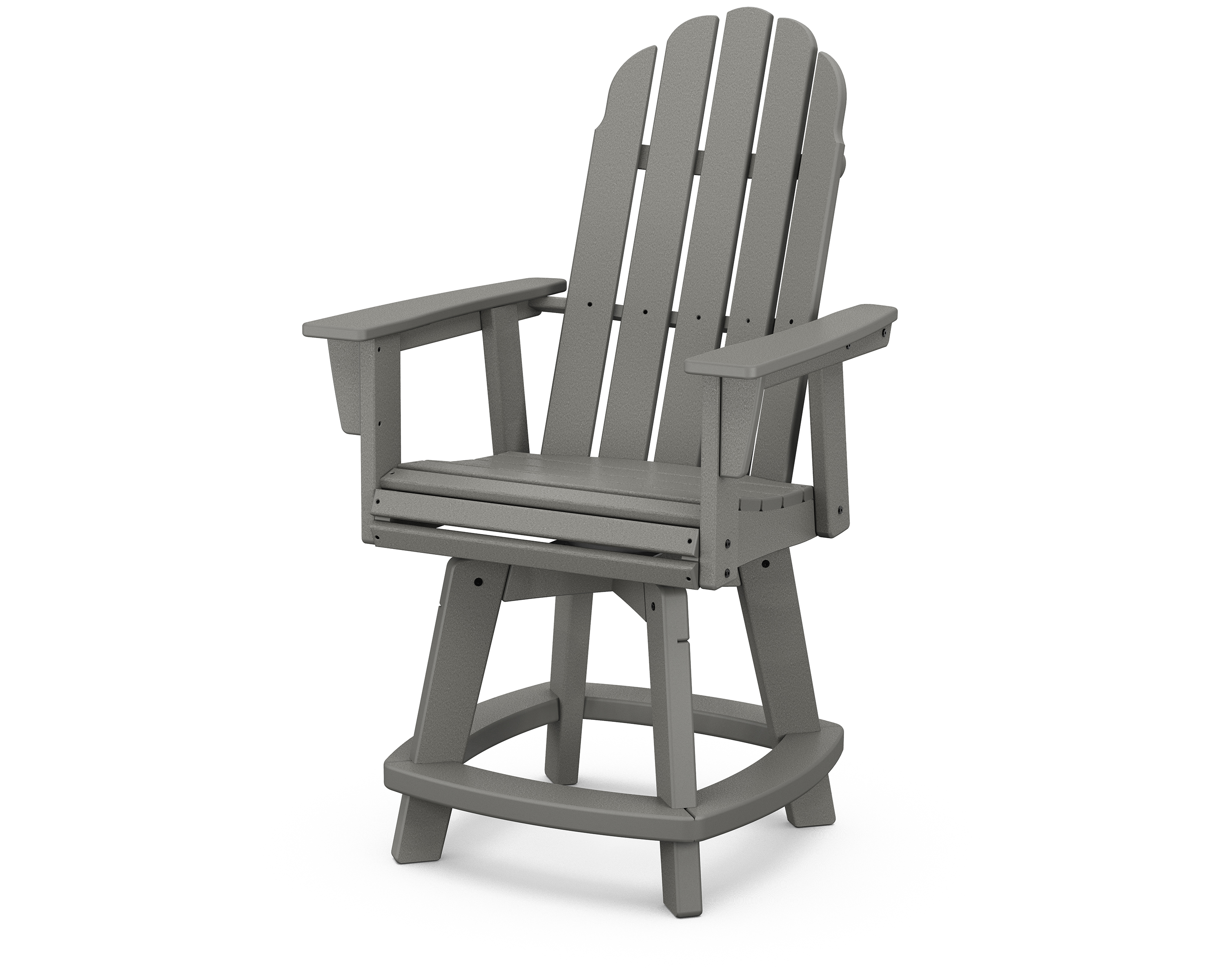 POLYWOOD Vineyard Curveback Adirondack Swivel Counter Chair
