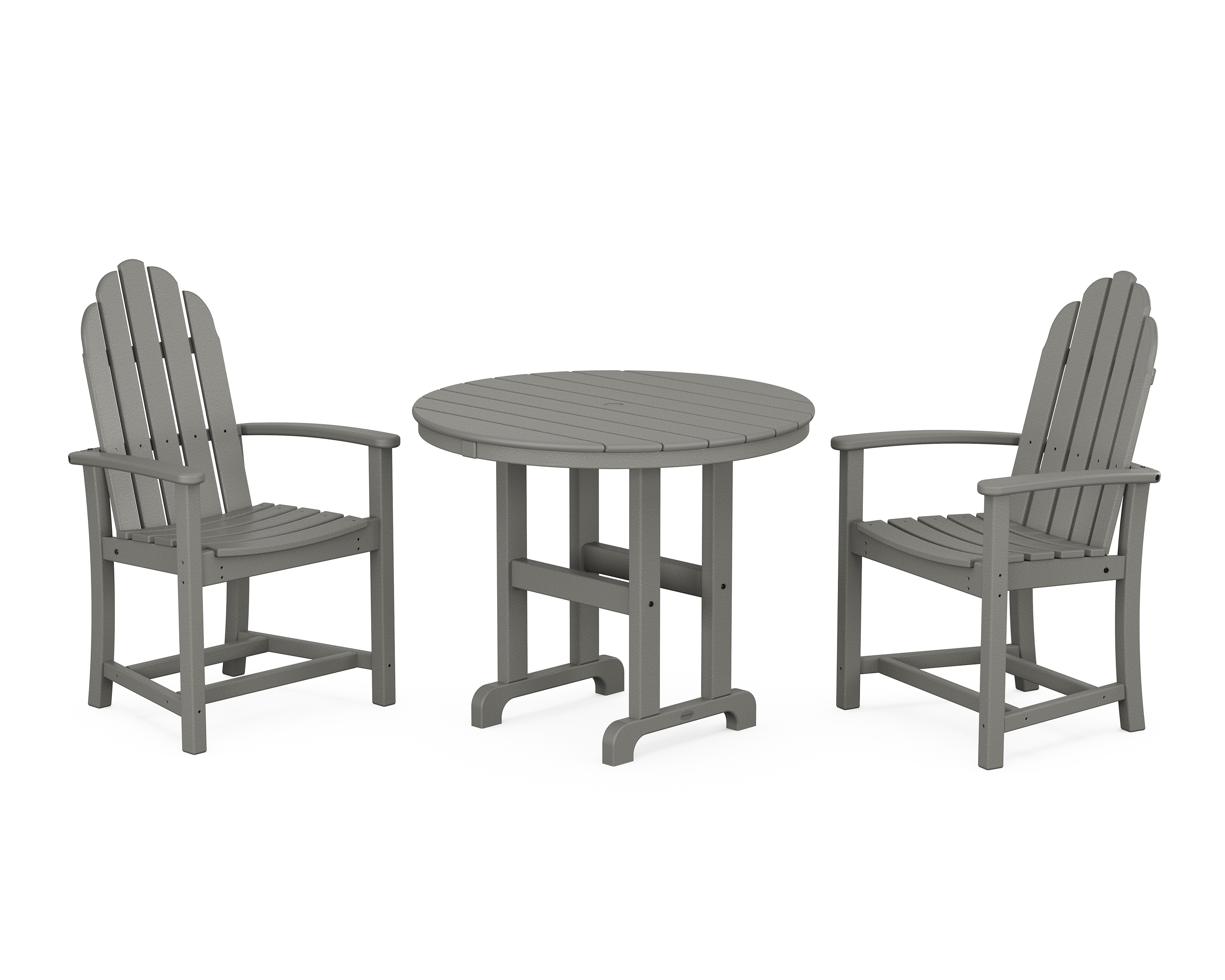 POLYWOOD Classic Adirondack 3-Piece Round Dining Set