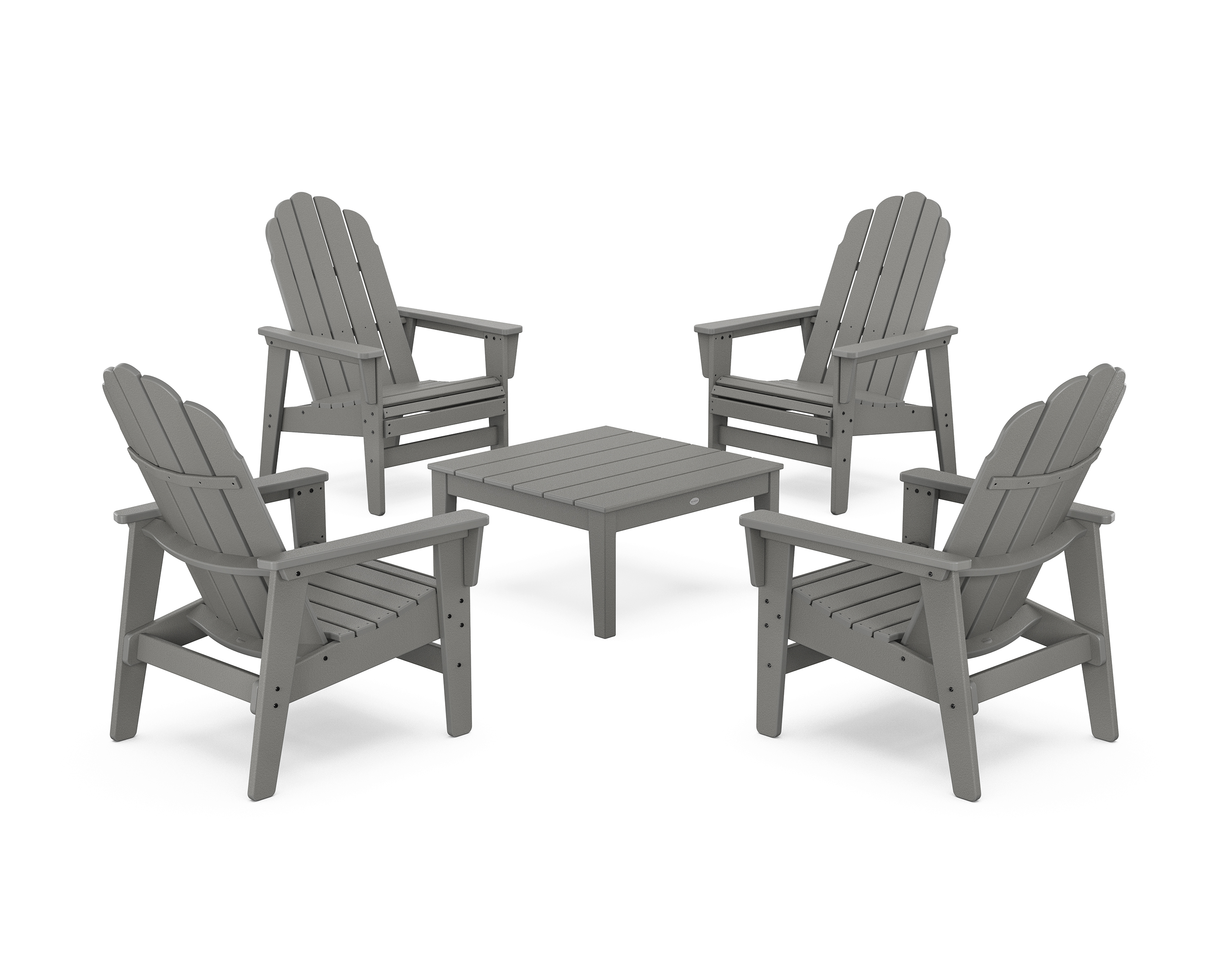POLYWOOD 5-Piece Vineyard Grand Upright Adirondack Chair Conversation Group
