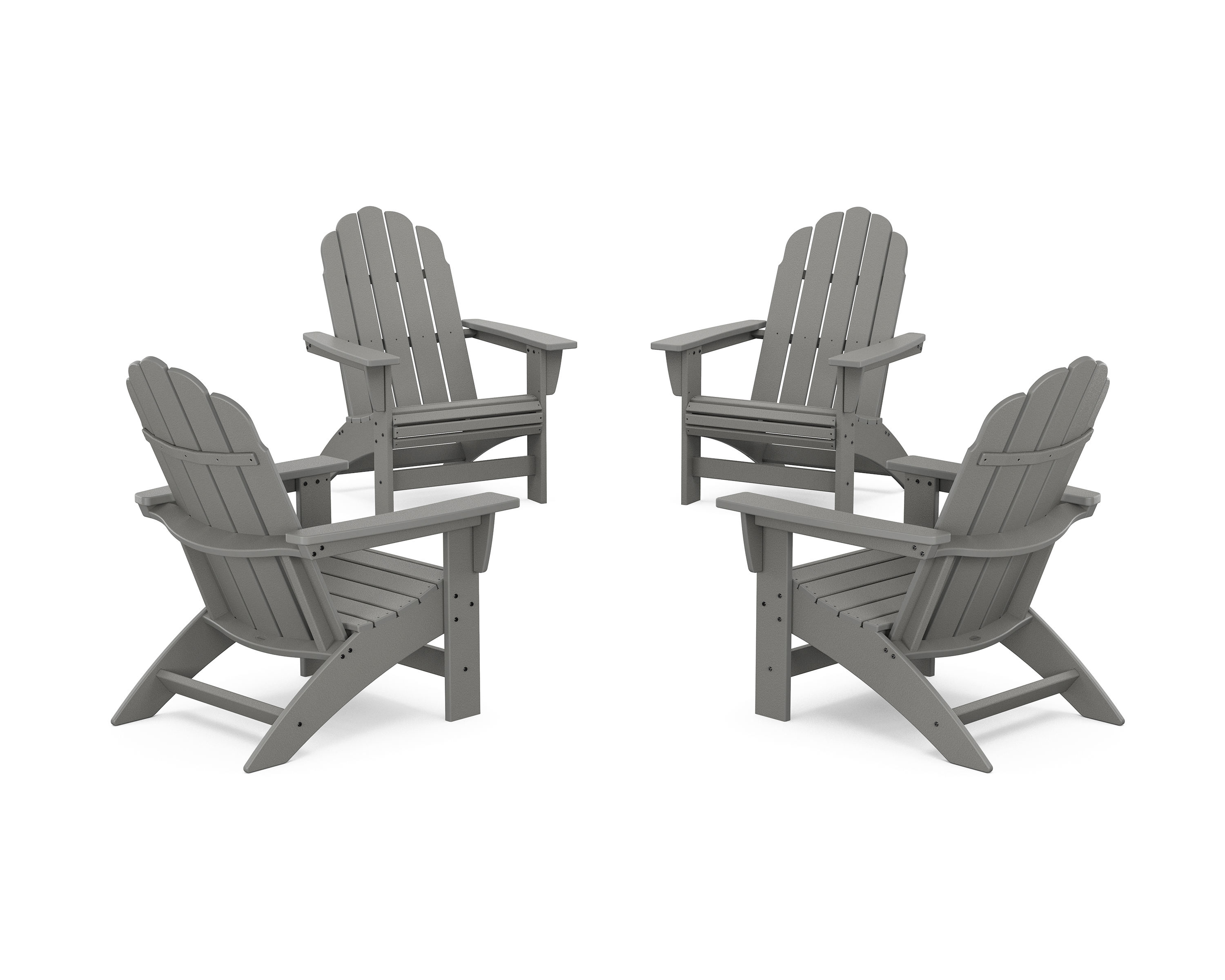 POLYWOOD 4-Piece Vineyard Grand Adirondack Chair Conversation Set