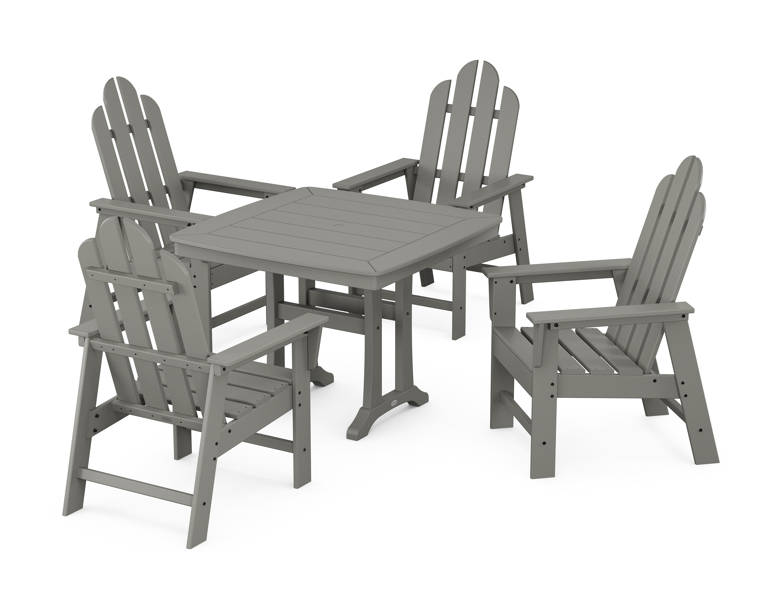 POLYWOOD Long Island 5-Piece Dining Set with Trestle Legs