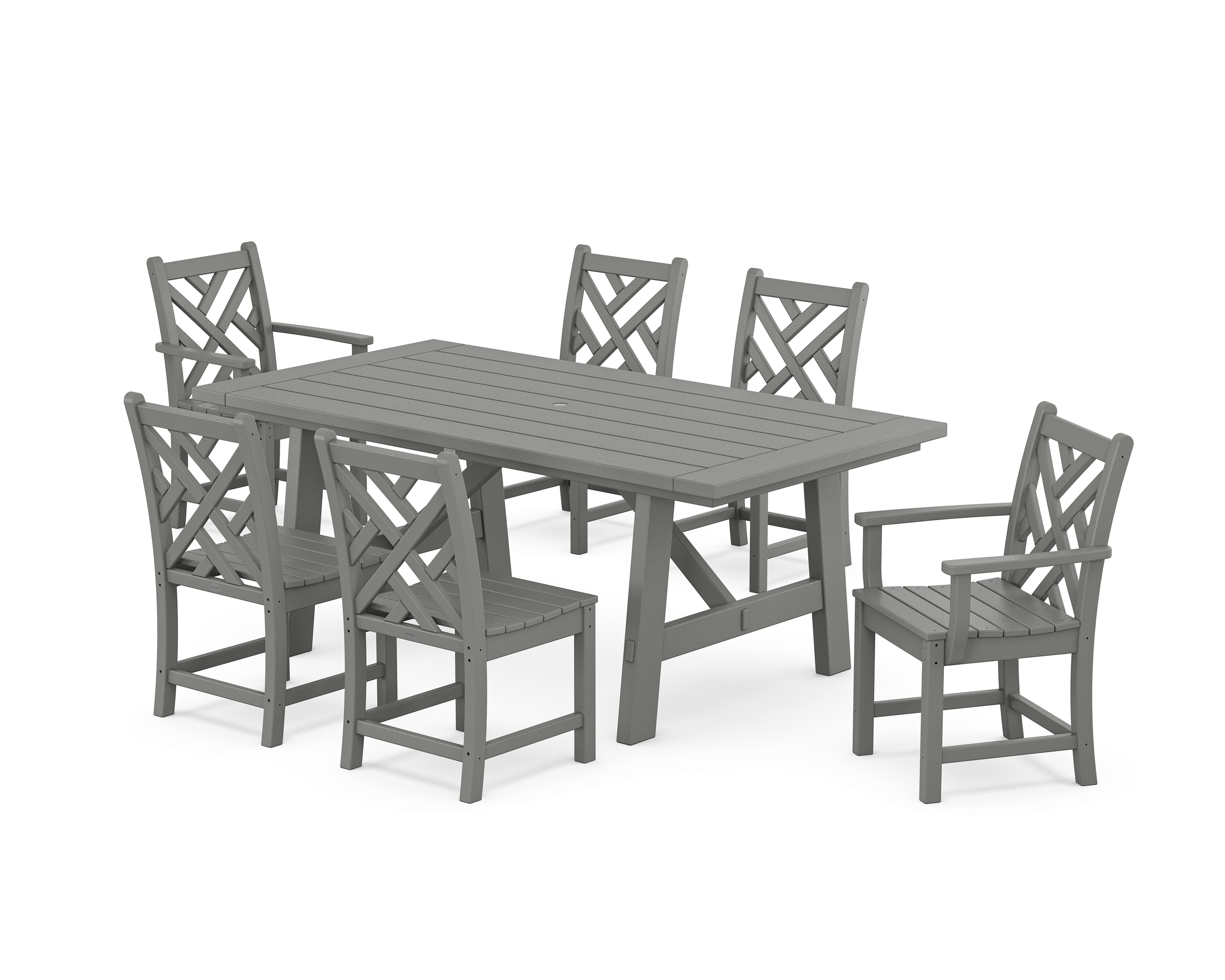 POLYWOOD Chippendale 7-Piece Rustic Farmhouse Dining Set
